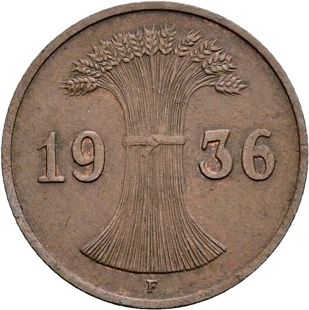 1 Reichspfennig 1936 F – Rückseite