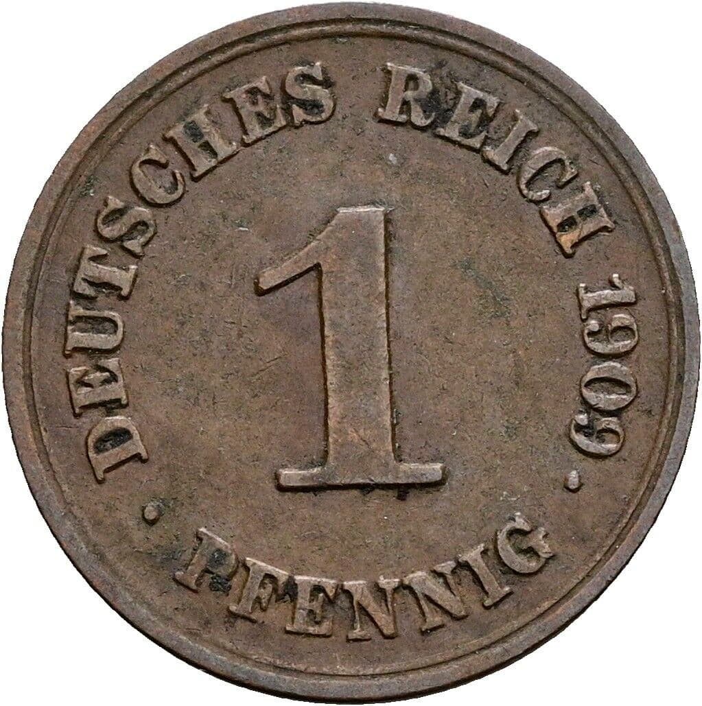 1 Pfennig 1909 E – Vorderseite