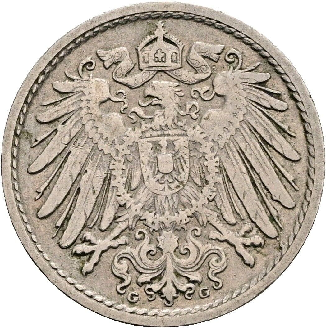 5 Pfennig 1904 G – Rückseite