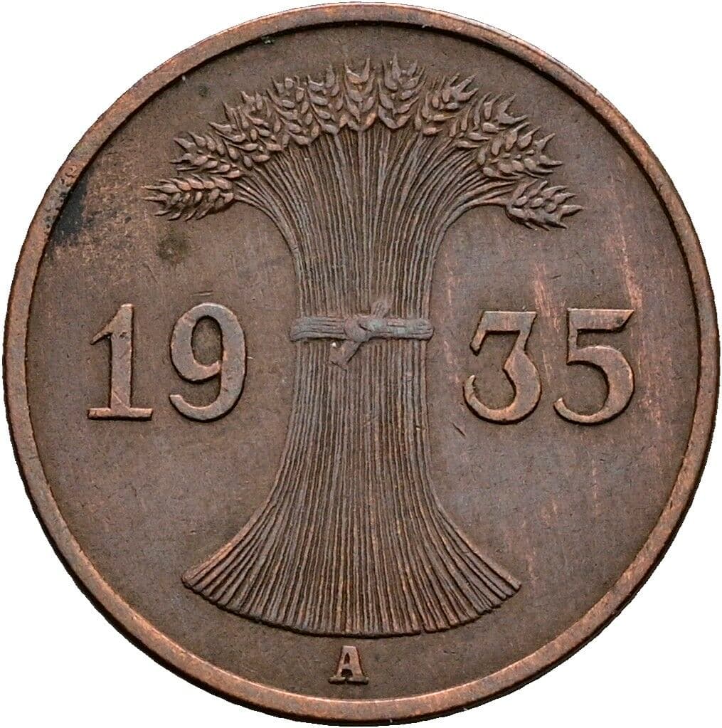 1 Reichspfennig 1935 A – Rückseite