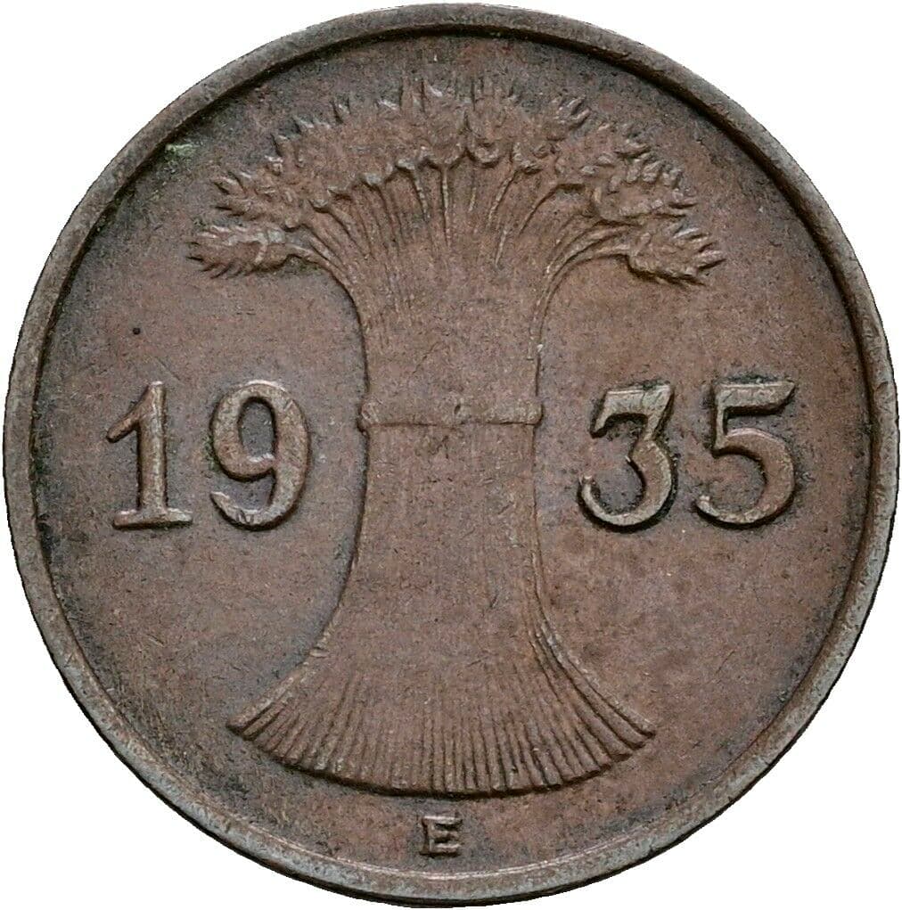 1 Reichspfennig 1935 E – Rückseite