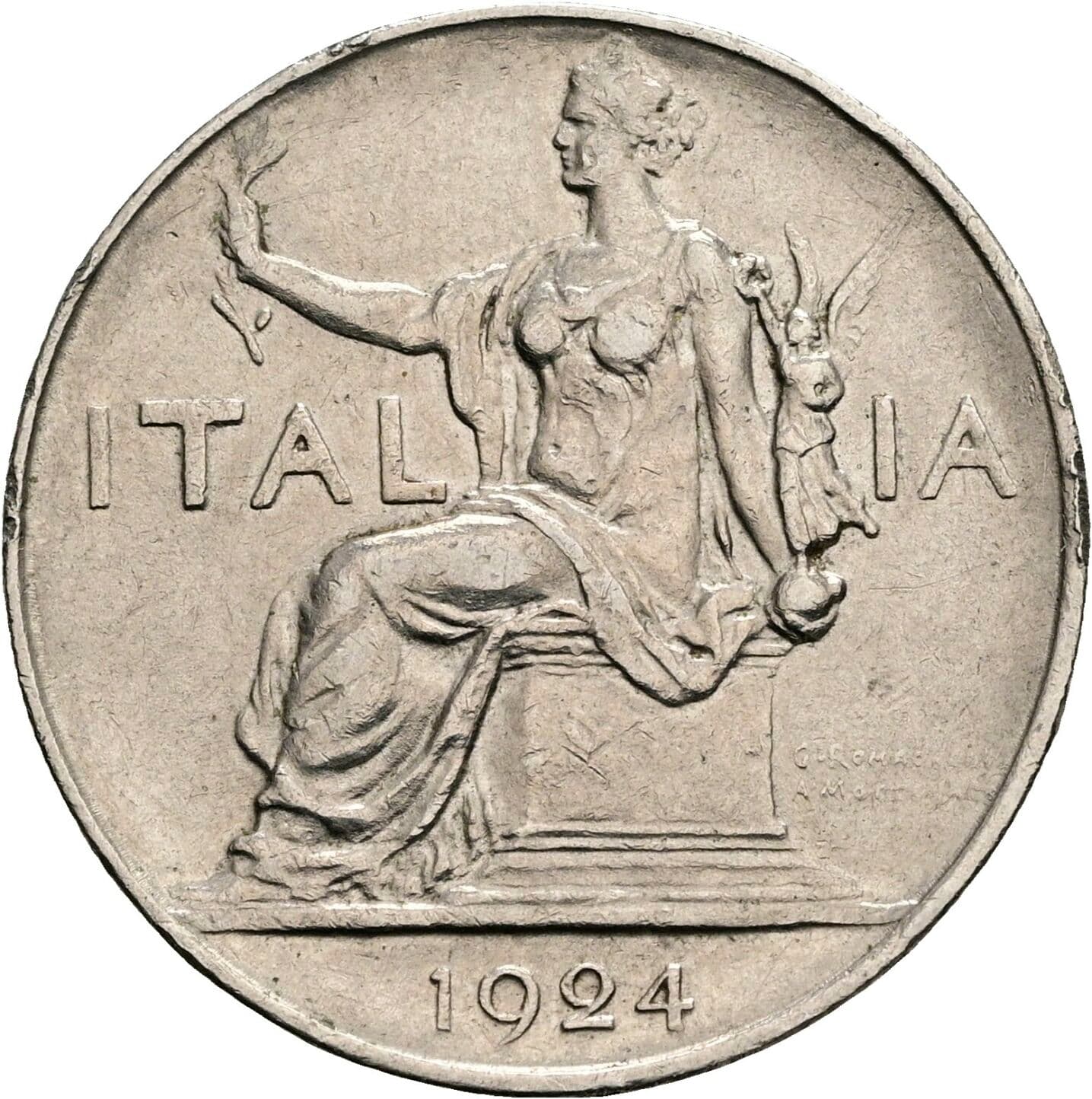 1 Lira Vittorio Emanuele III. 1900-1946 1924 – Rückseite