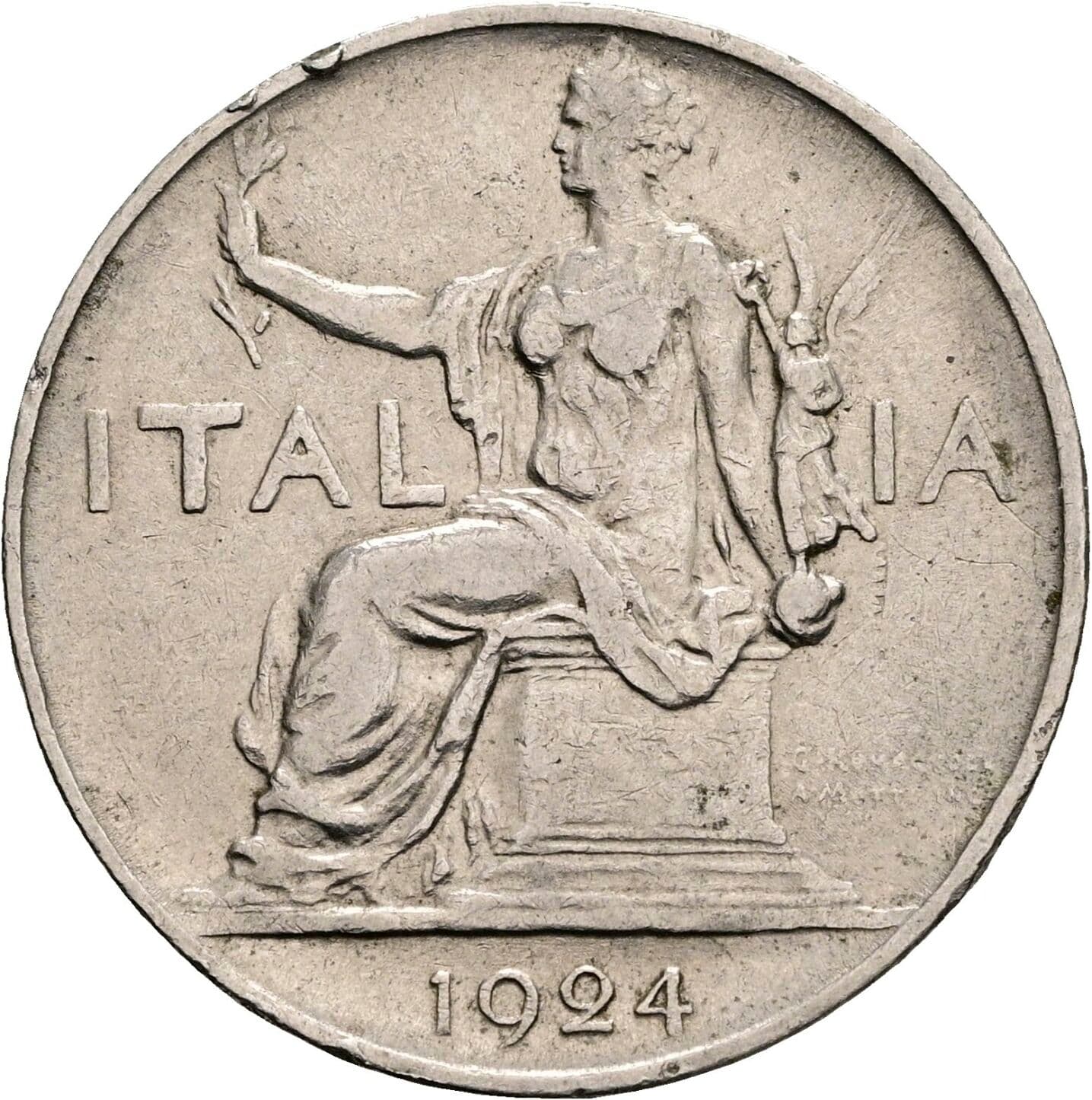 1 Lira Vittorio Emanuele III. 1900-1946 1924 – Rückseite