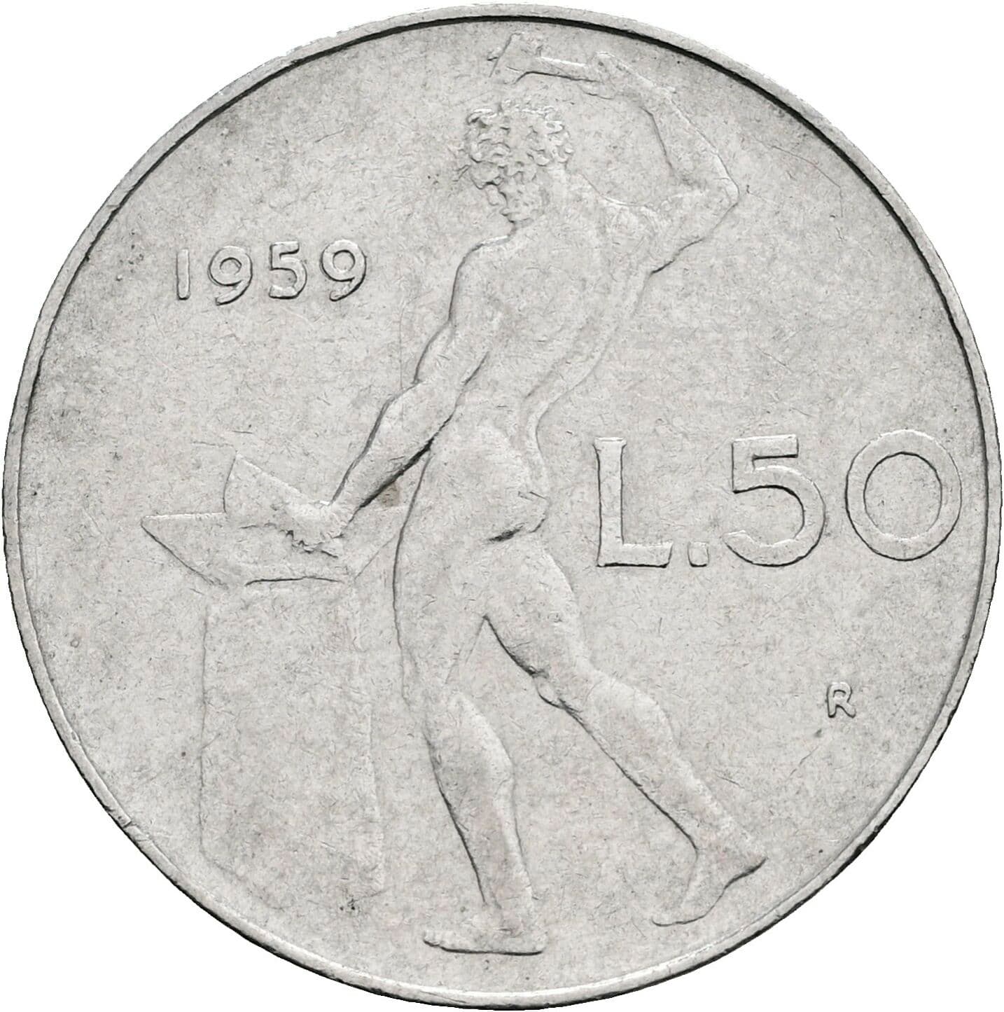 50 Lire 1959 – Rückseite