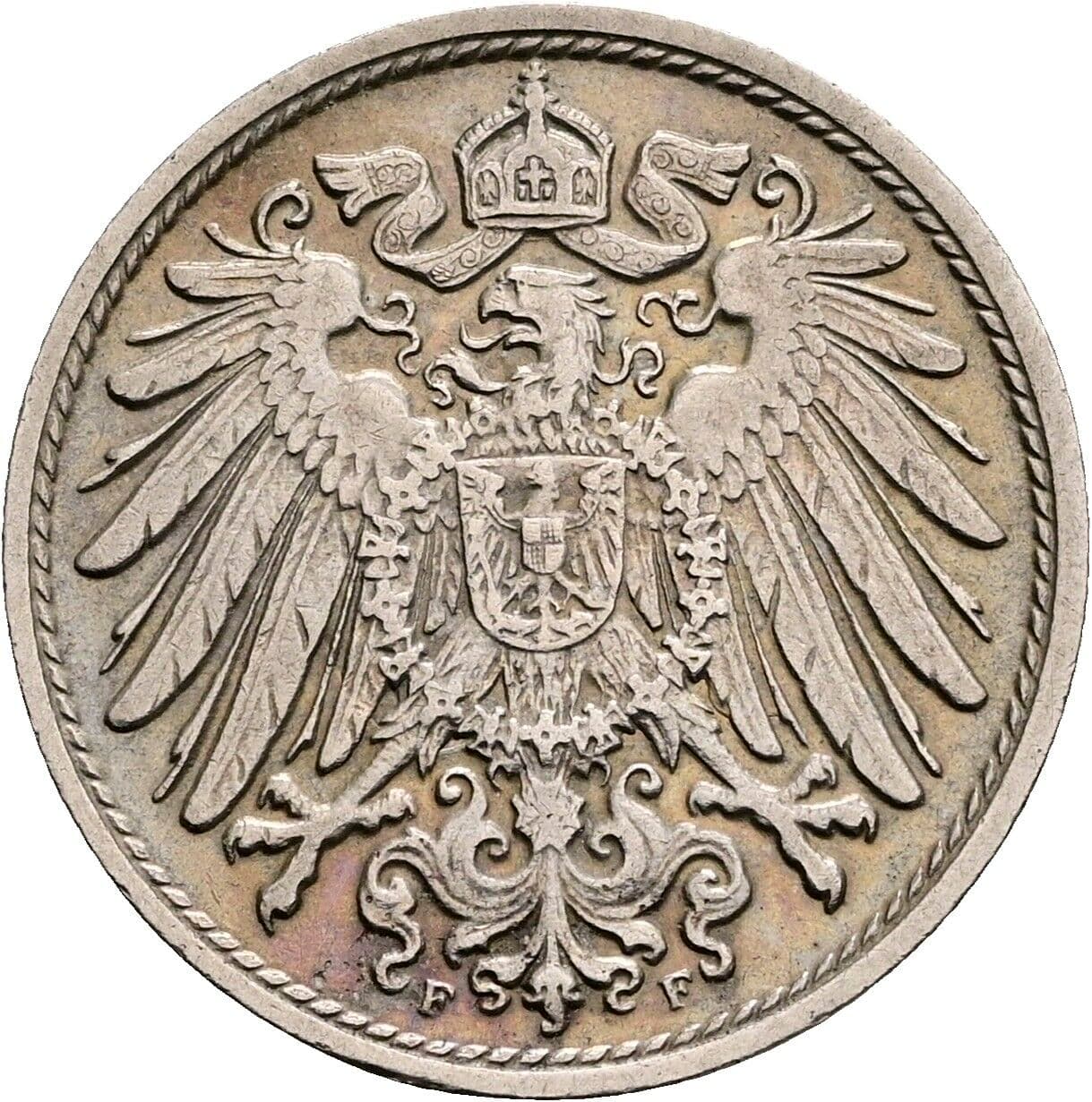 10 Pfennig 1912 F – Rückseite