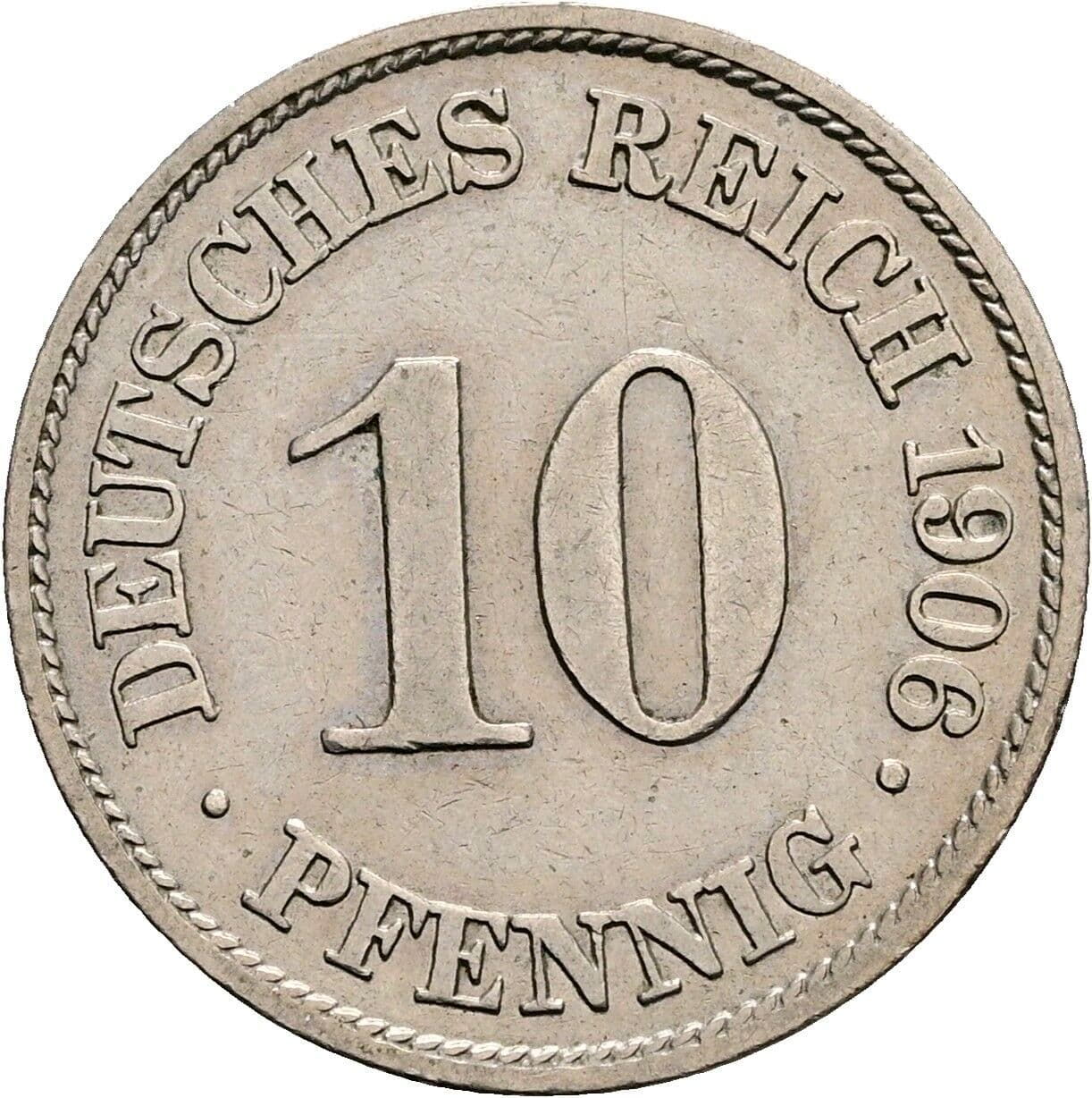 10 Pfennig 1906 A – Vorderseite