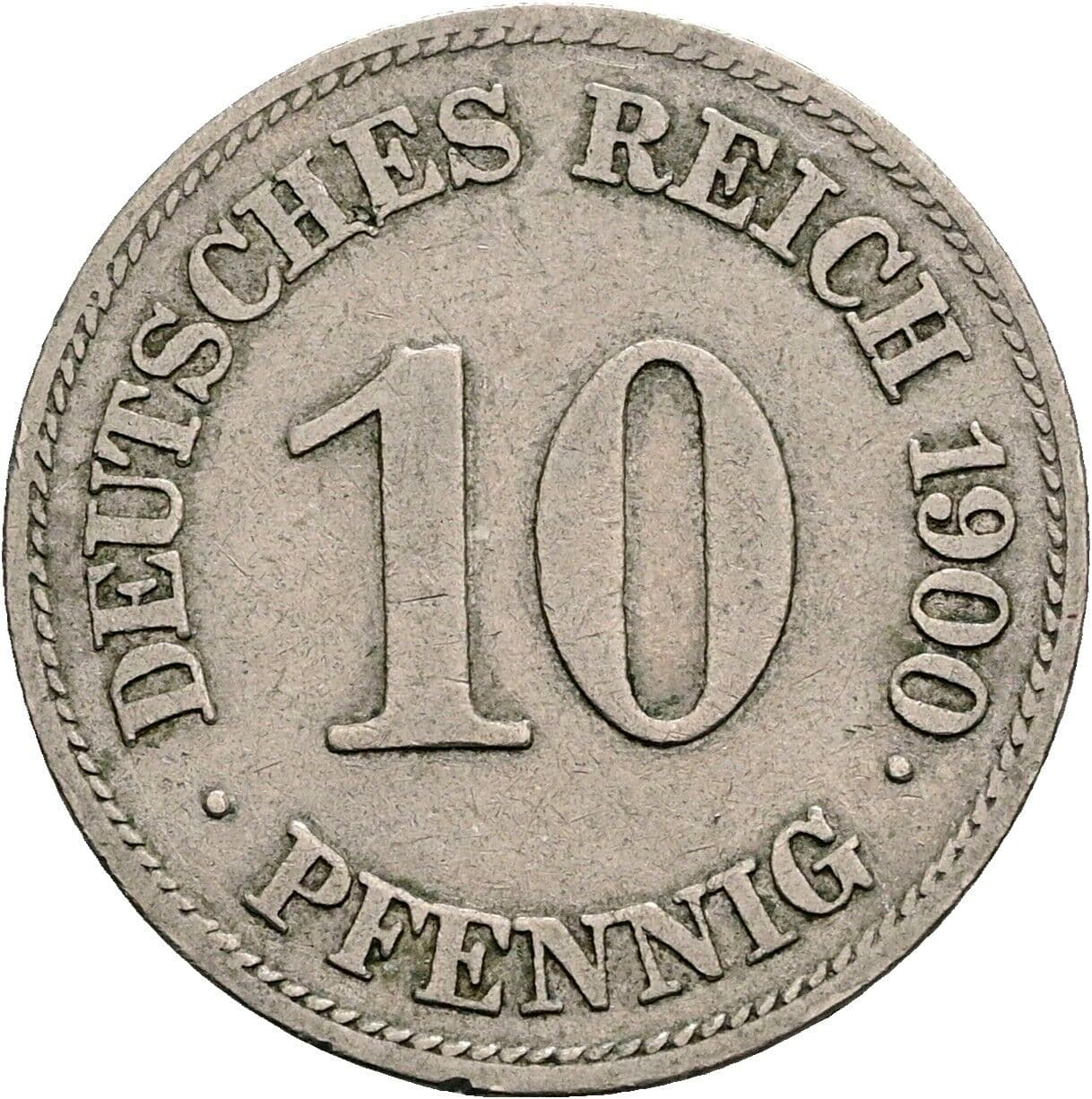 10 Pfennig 1900 E – Vorderseite