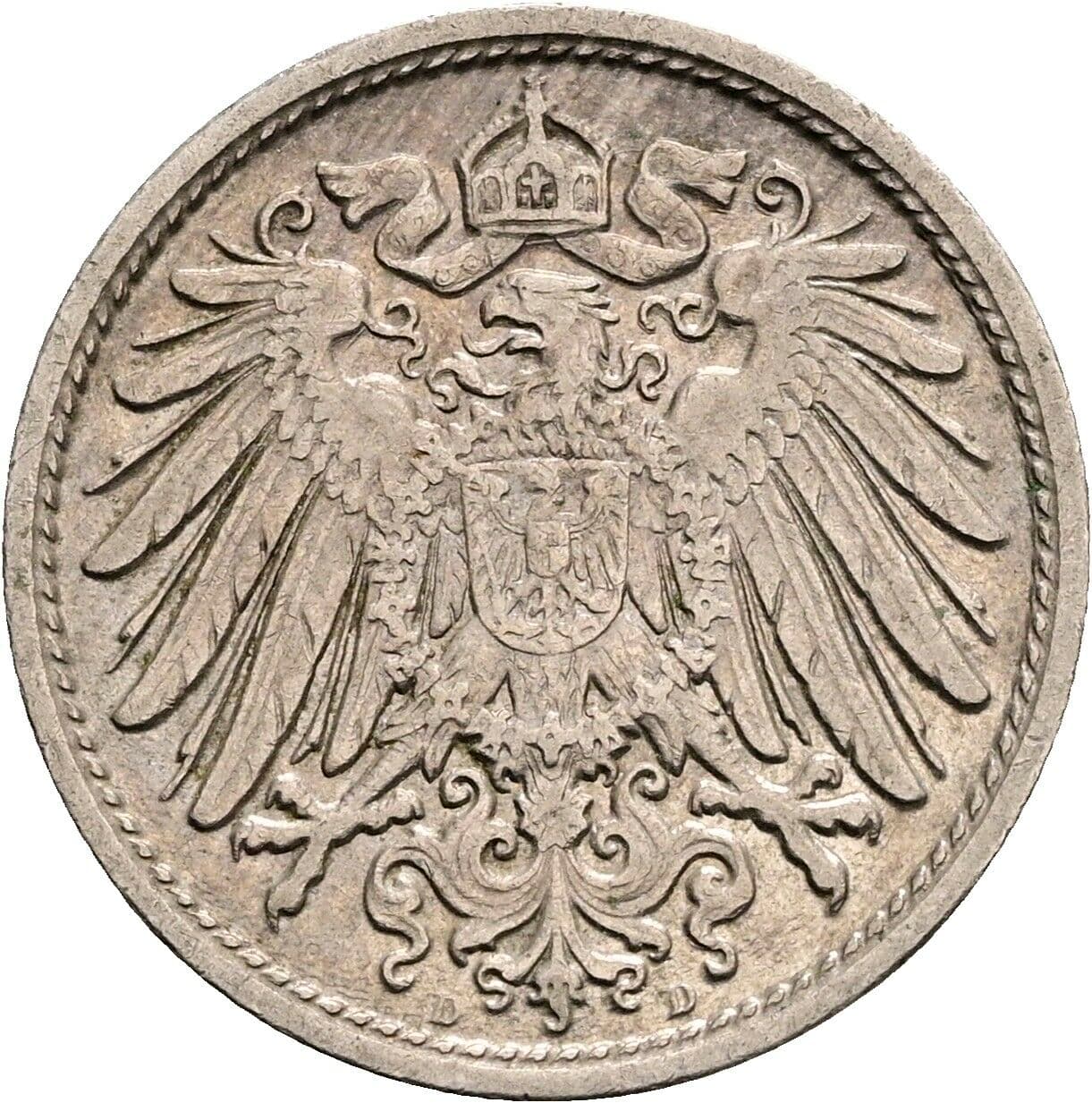 10 Pfennig 1912 D – Rückseite