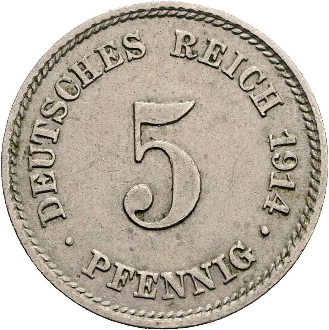 5 Pfennig 1914 E – Vorderseite
