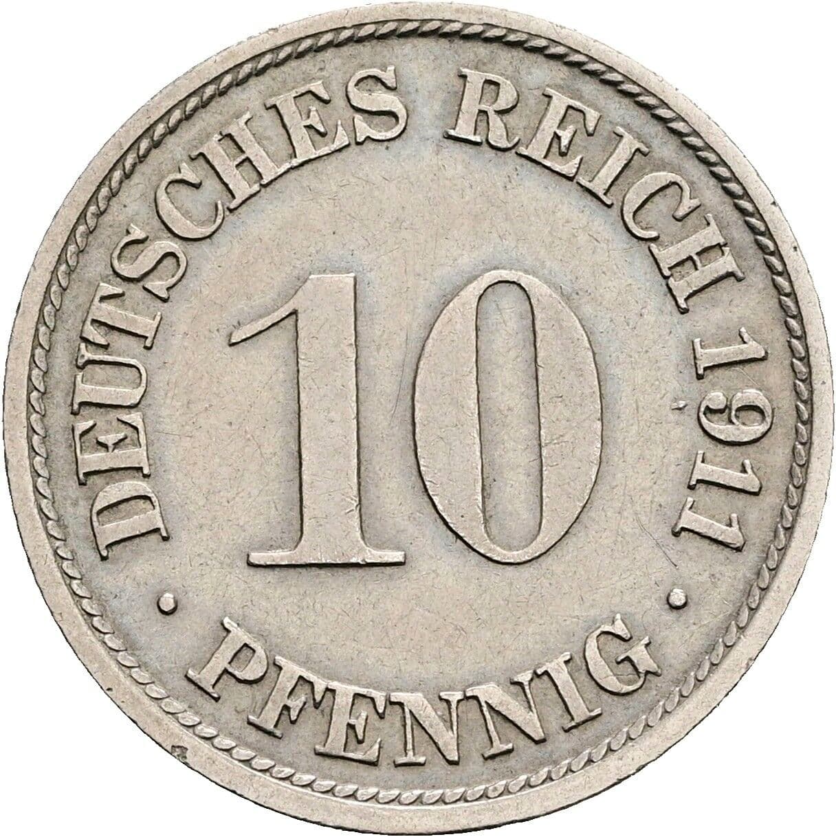 10 Pfennig 1911 F – Vorderseite