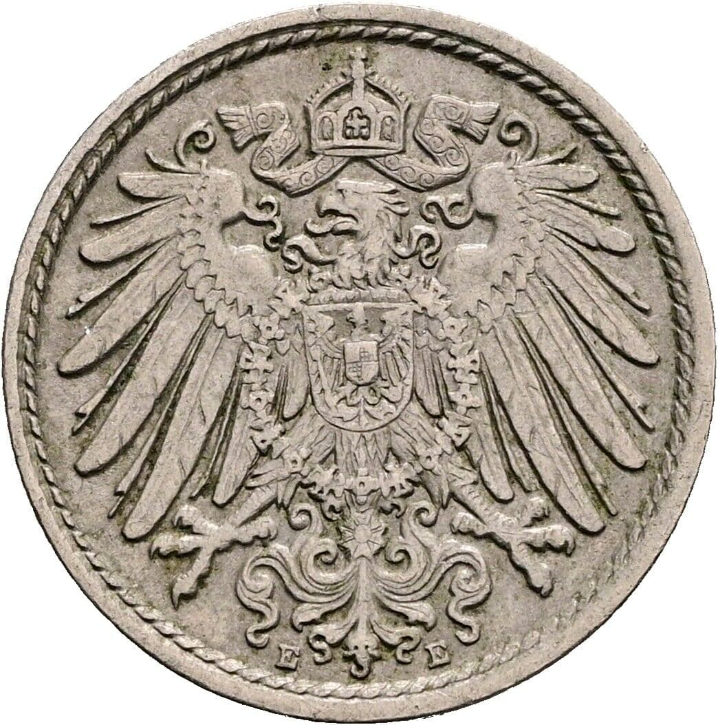 5 Pfennig 1914 E – Rückseite
