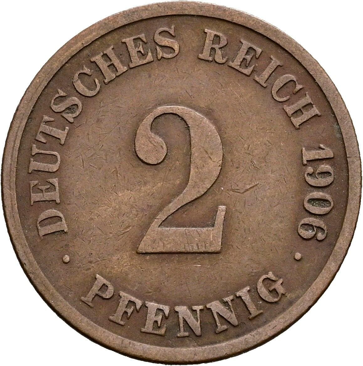 2 Pfennig 1906 G – Vorderseite