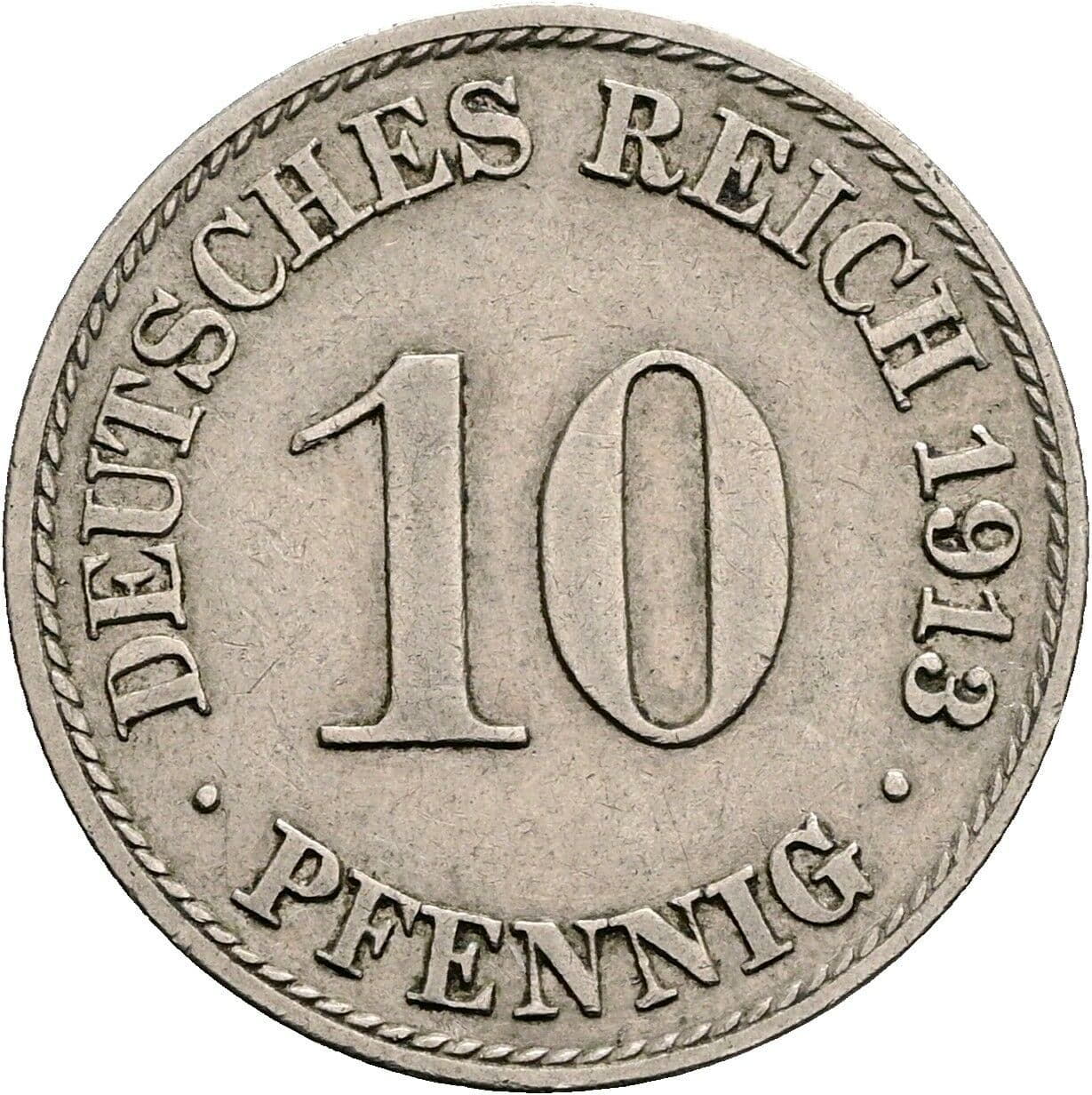 10 Pfennig 1913 A – Vorderseite