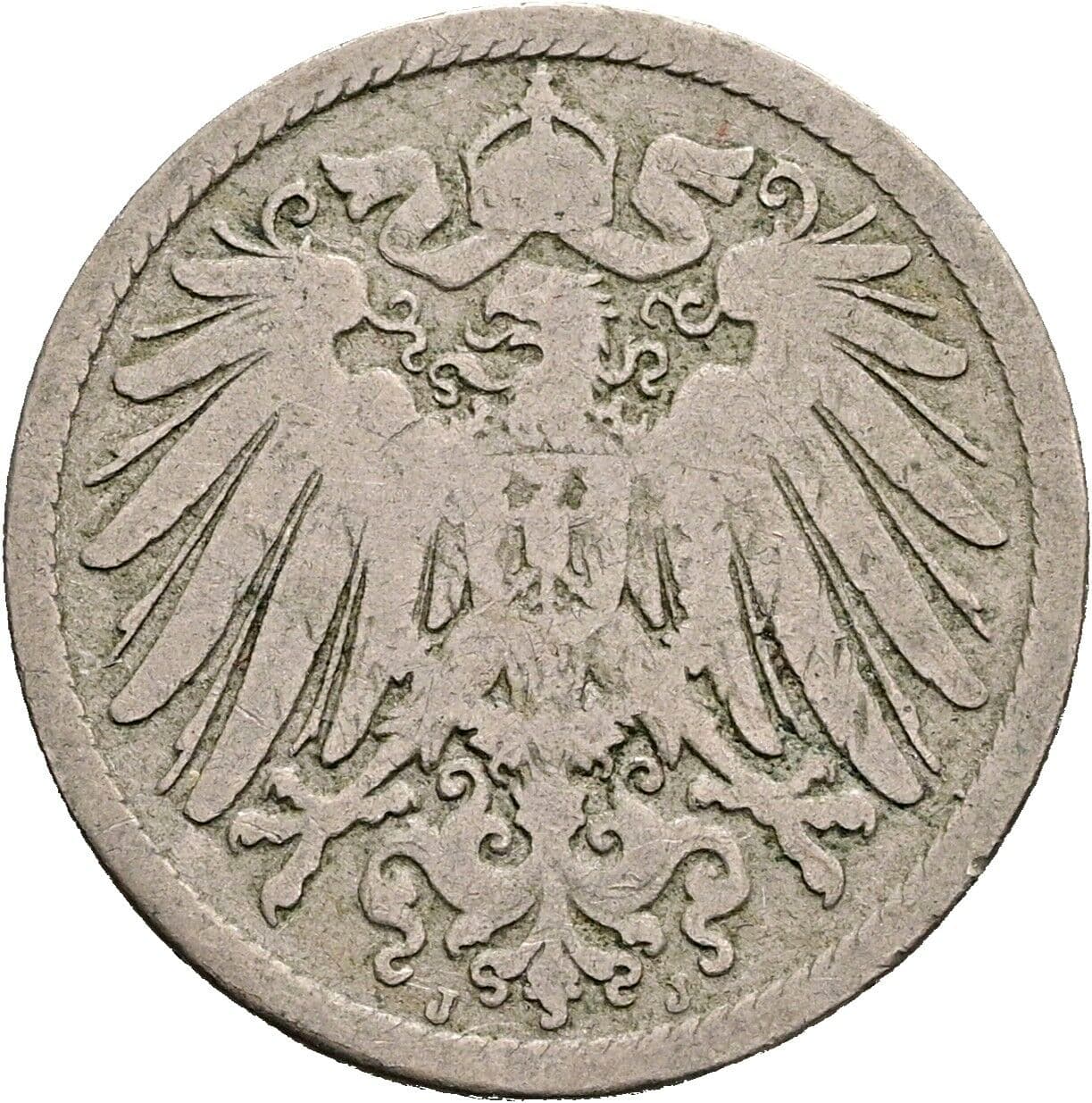 10 Pfennig 1890 J – Rückseite