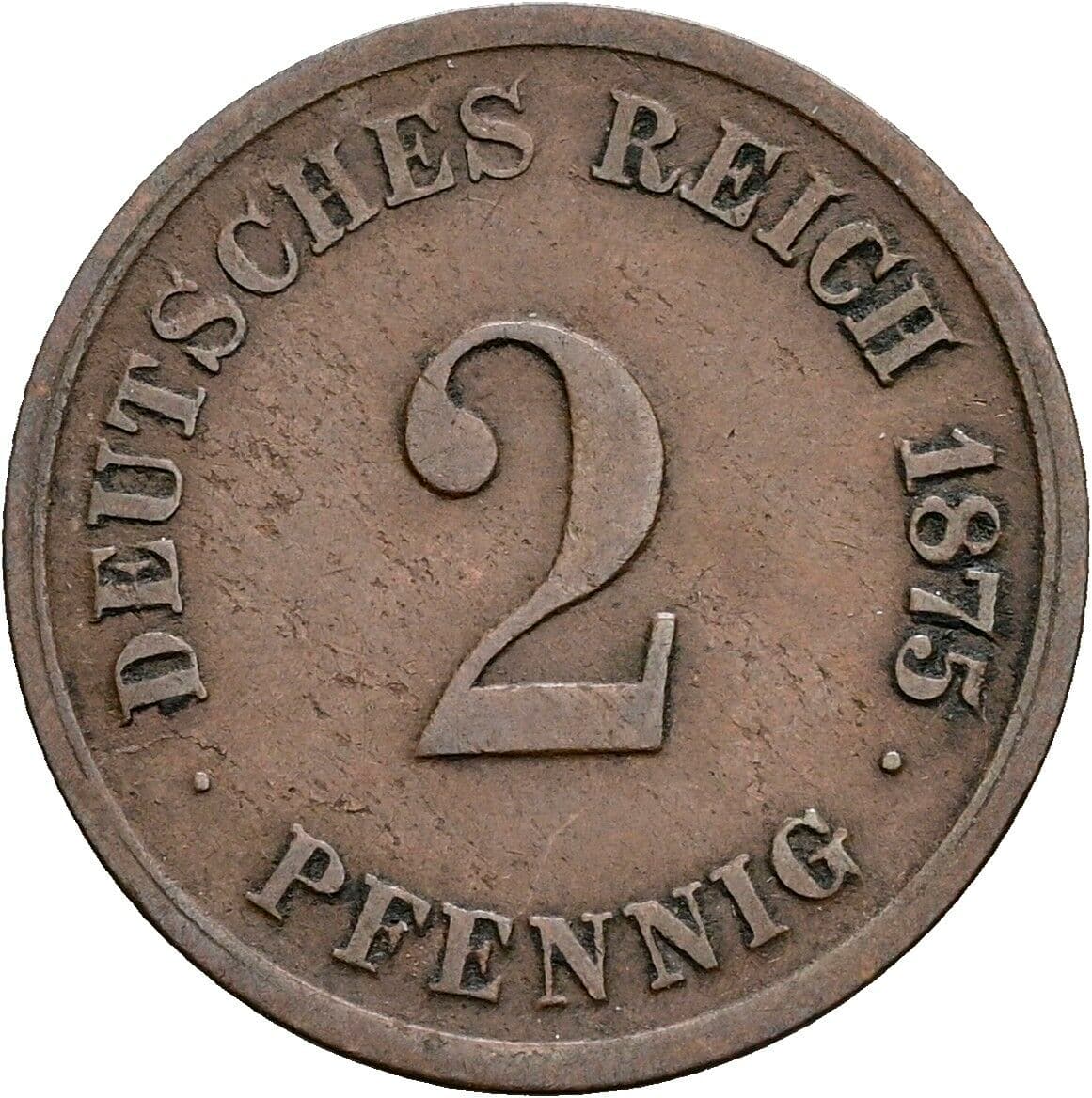 2 Pfennig 1875 G – Vorderseite