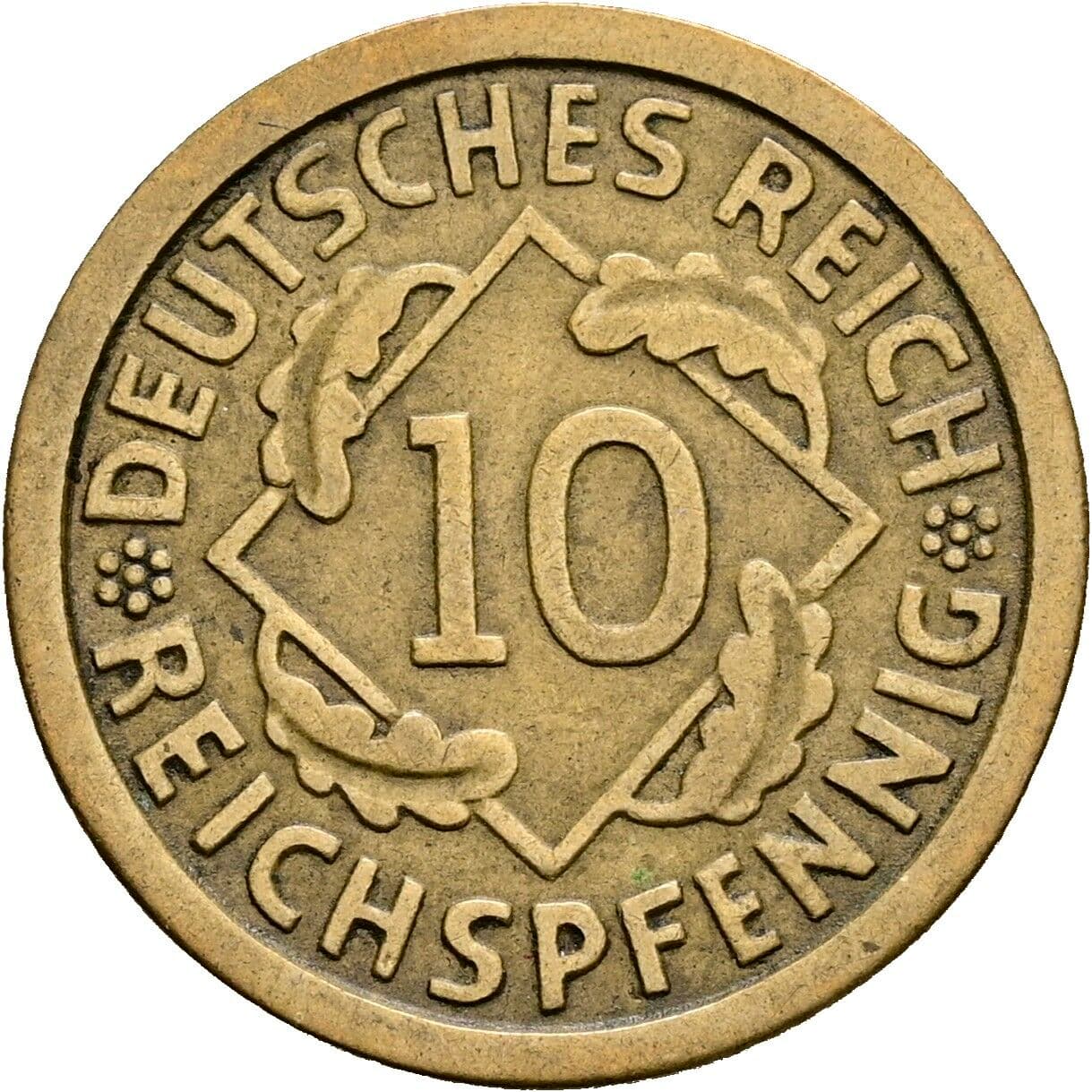 10 Reichspfennig 1925 F – Vorderseite