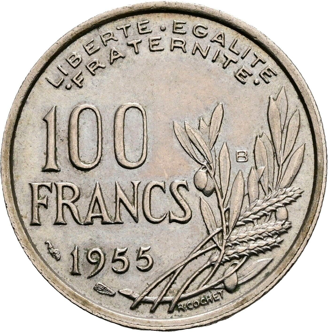 100 Francs 1955 B – Vorderseite