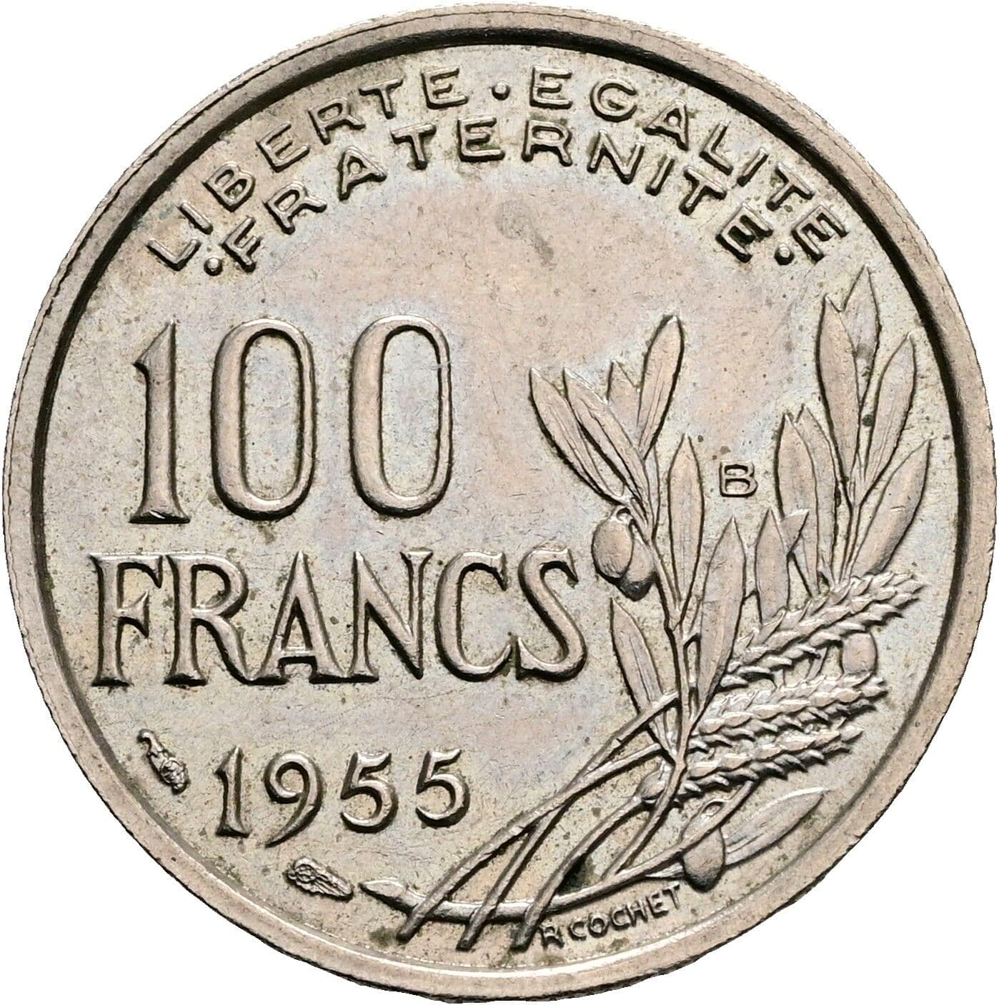 100 Francs 1955 B – Vorderseite