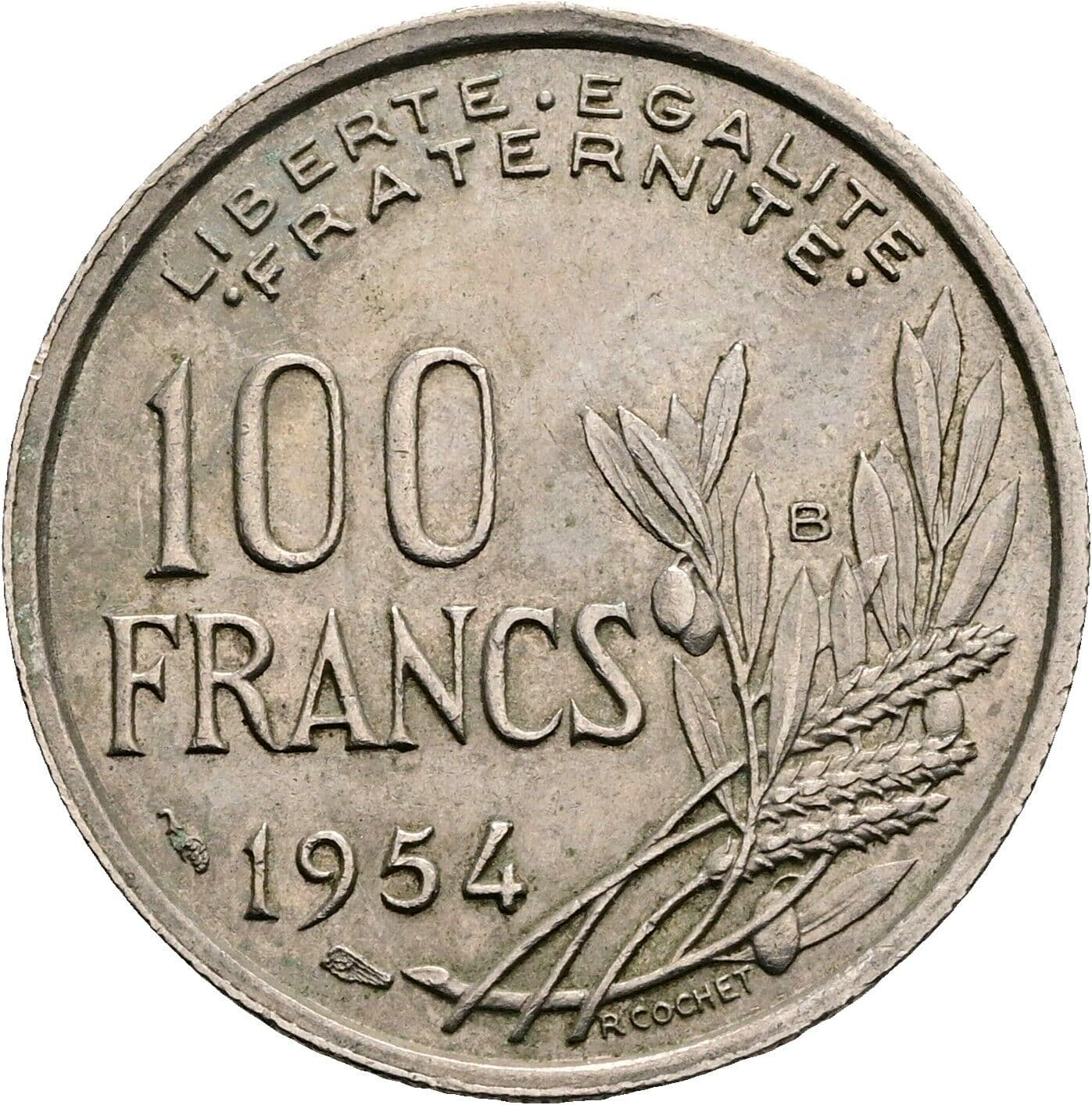 100 Francs 1954 B – Vorderseite