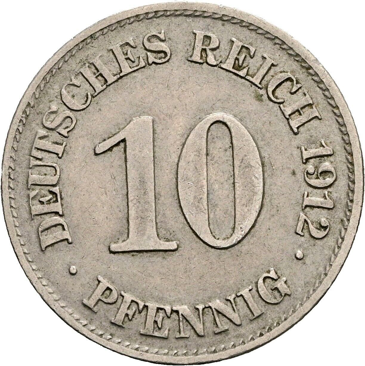 10 Pfennig 1912 E – Vorderseite