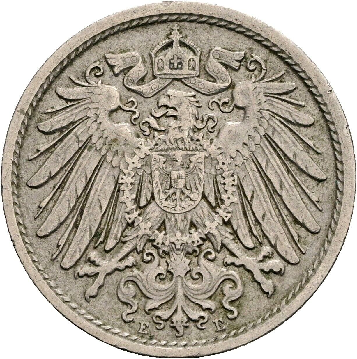 10 Pfennig 1912 E – Rückseite