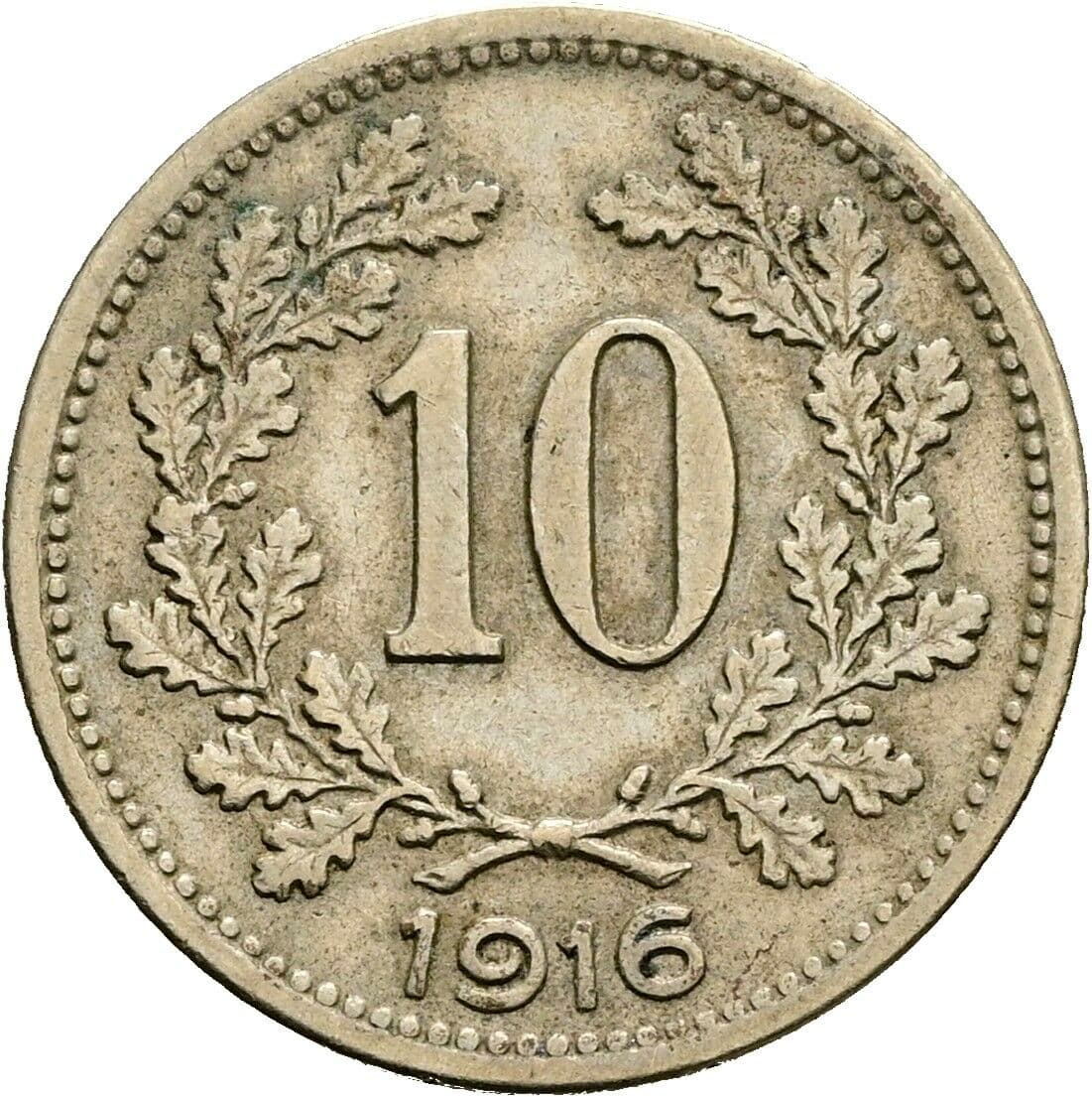10 Heller Franz Joseph I. 1848-1916 1916 – Vorderseite