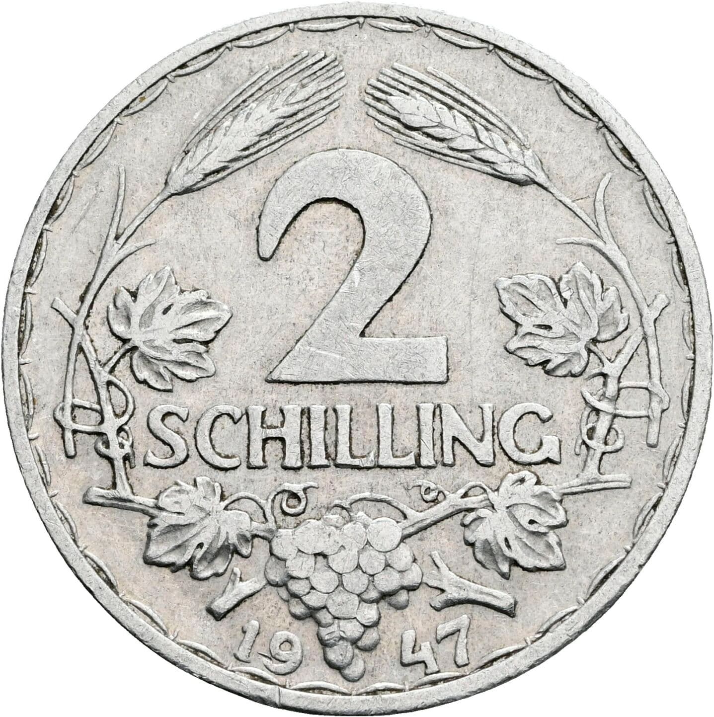 2 Schilling 1947 – Vorderseite