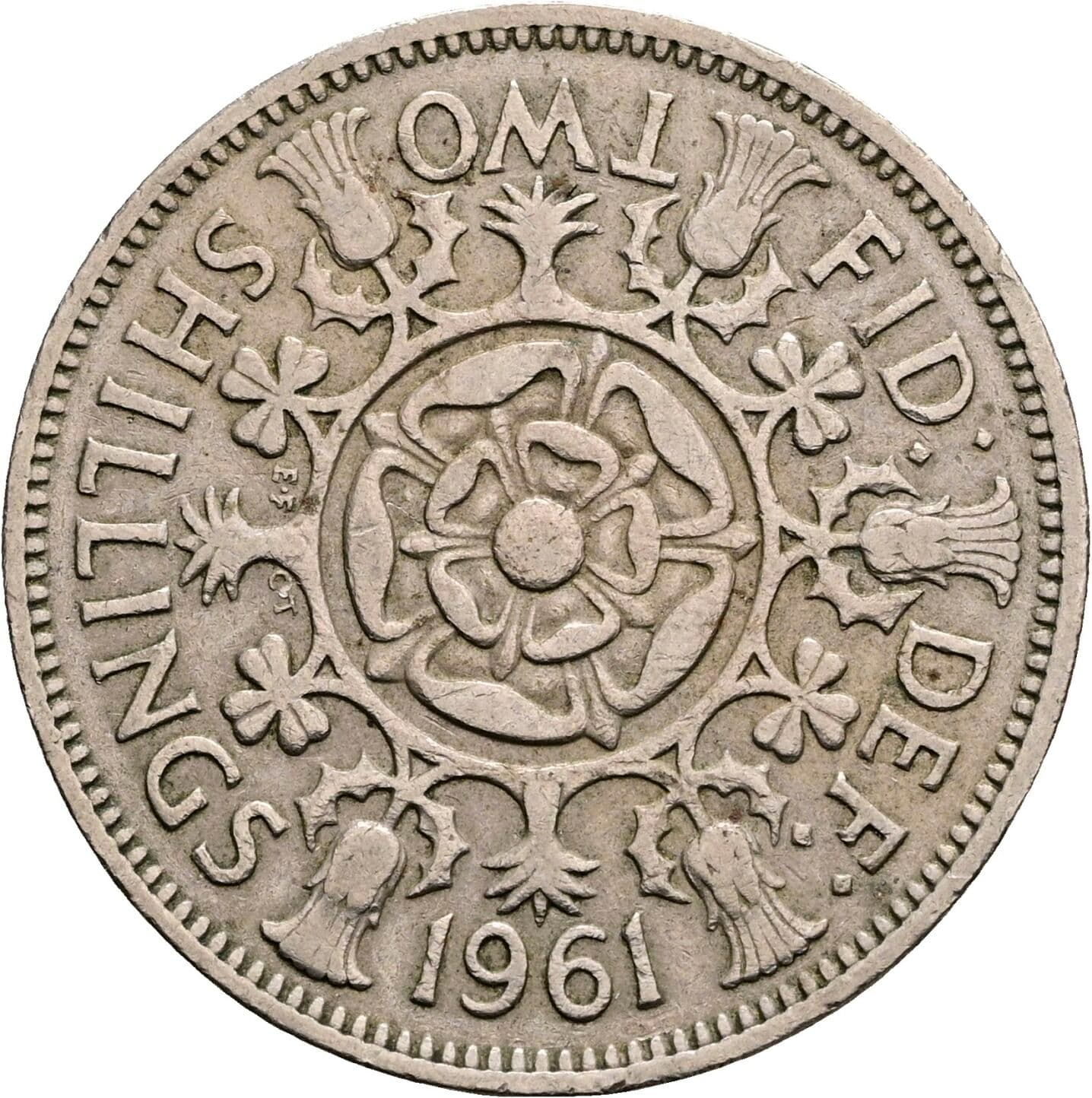 2 Shillings Elisabeth II. 1952-2022 1961 – Rückseite