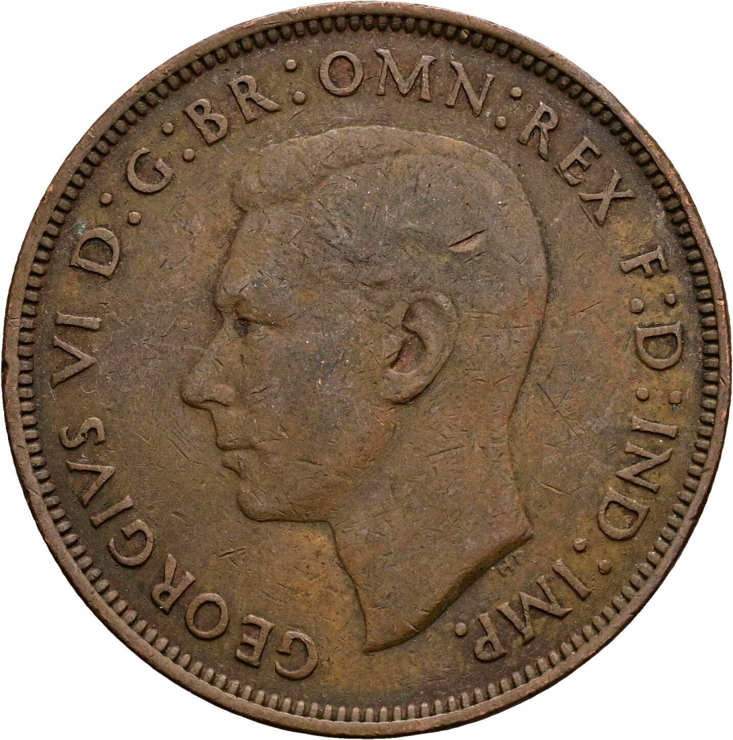 1 Penny George VI. 1936-1952 1945 – Vorderseite