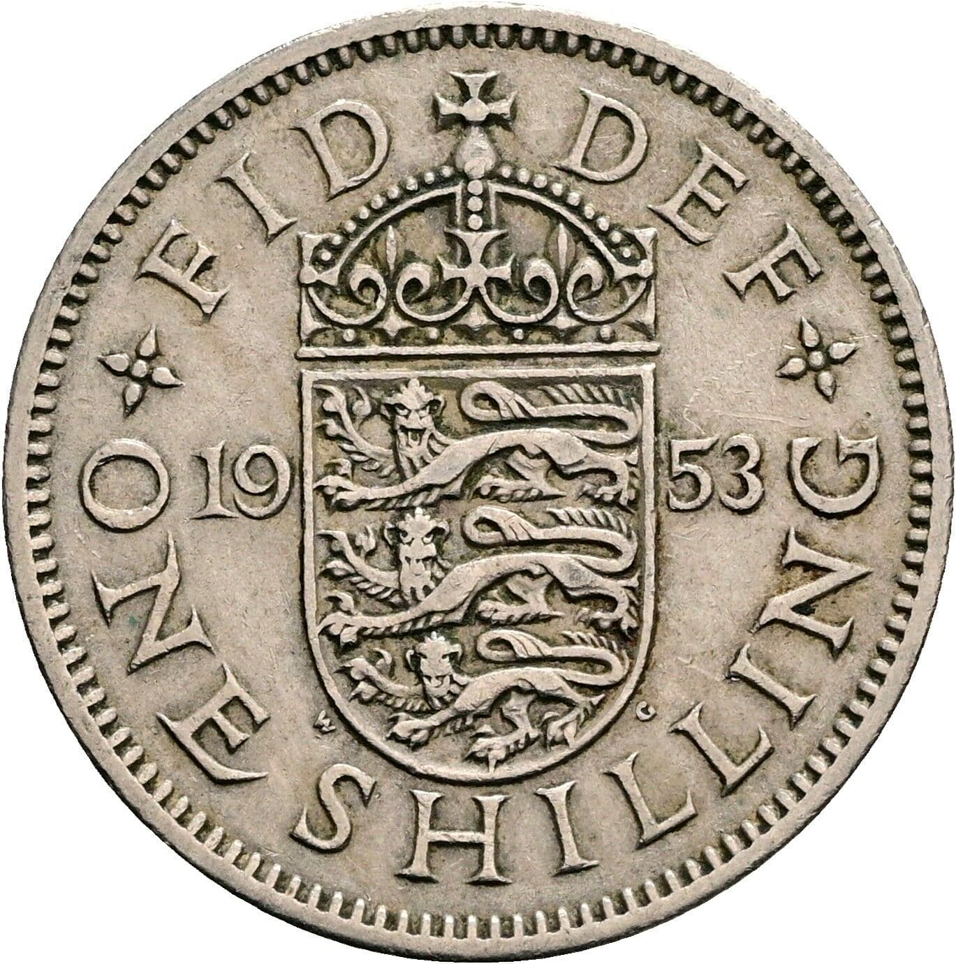 1 Shilling Elisabeth II. 1952-2022 1953 – Rückseite