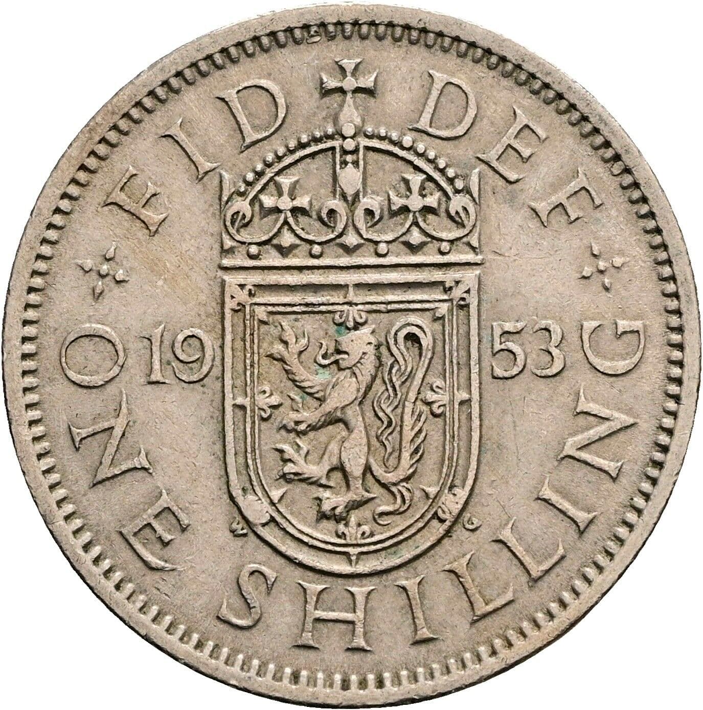 1 Shilling Elisabeth II. 1952-2022 1953 – Rückseite