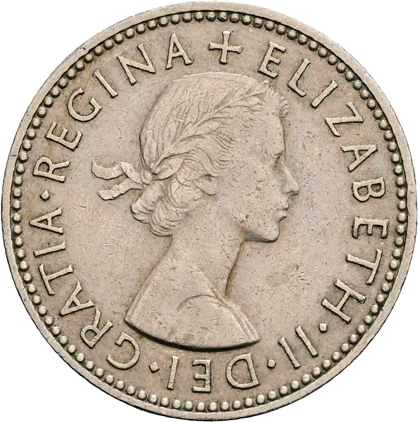 1 Shilling Elisabeth II. 1952-2022 1957 – Vorderseite