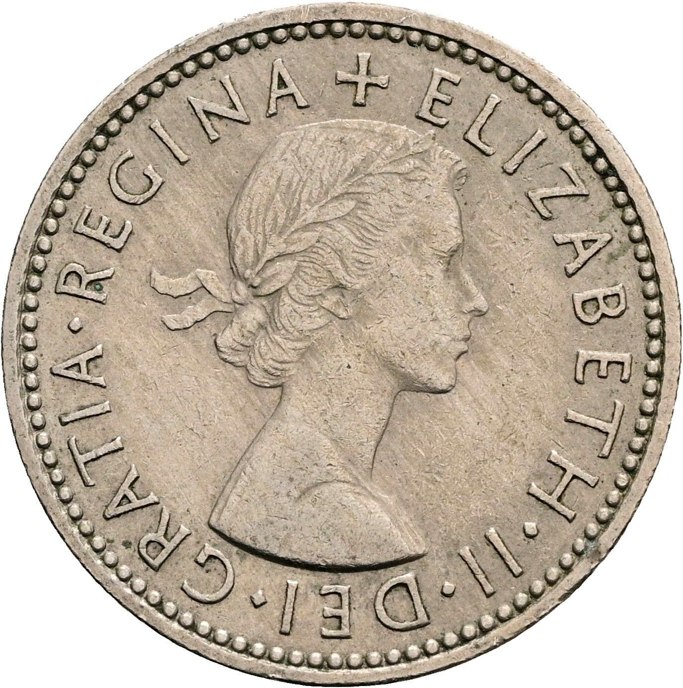 1 Shilling Elisabeth II. 1952-2022 1960 – Vorderseite
