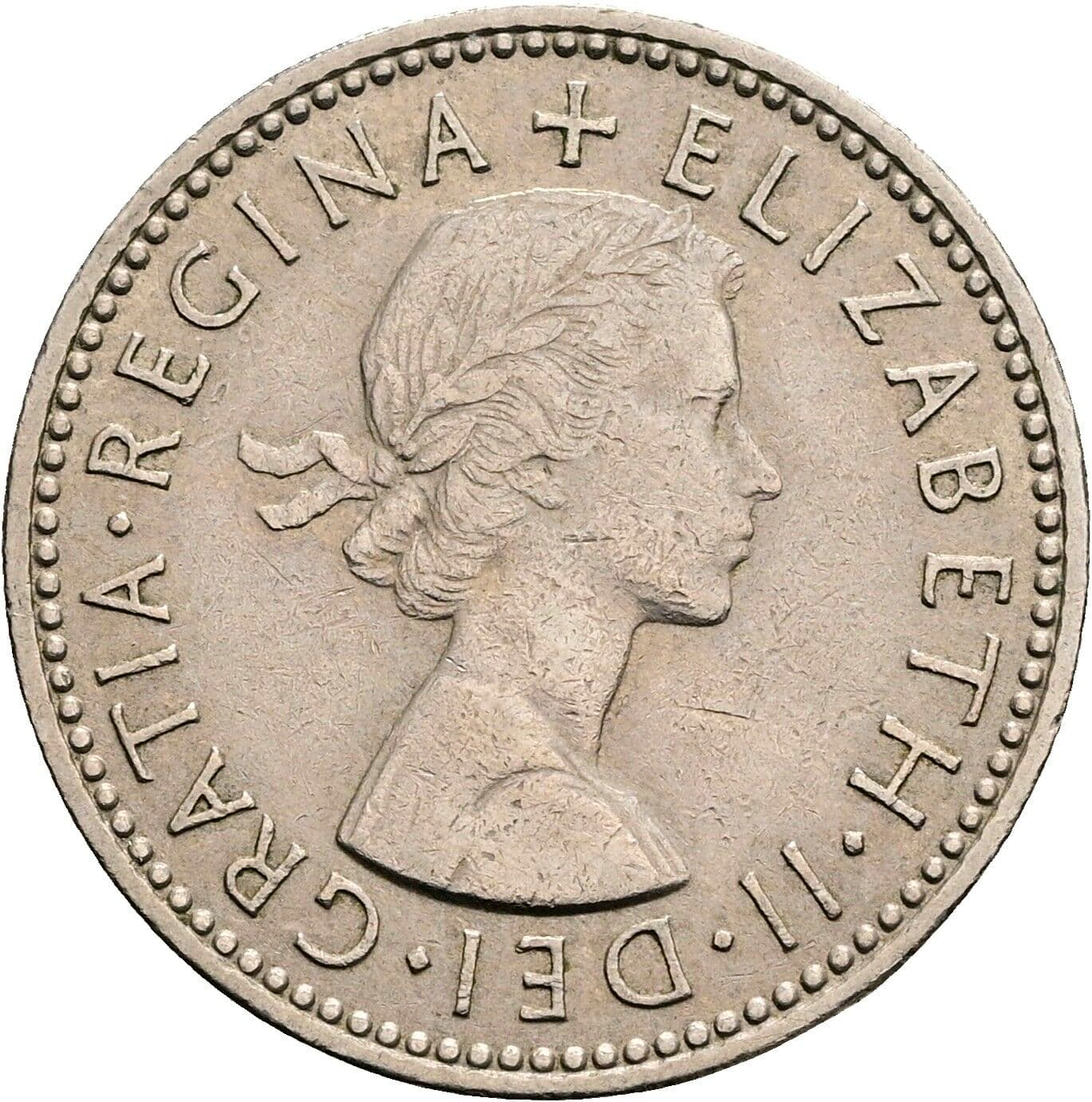 1 Shilling Elisabeth II. 1952-2022 1956 – Vorderseite