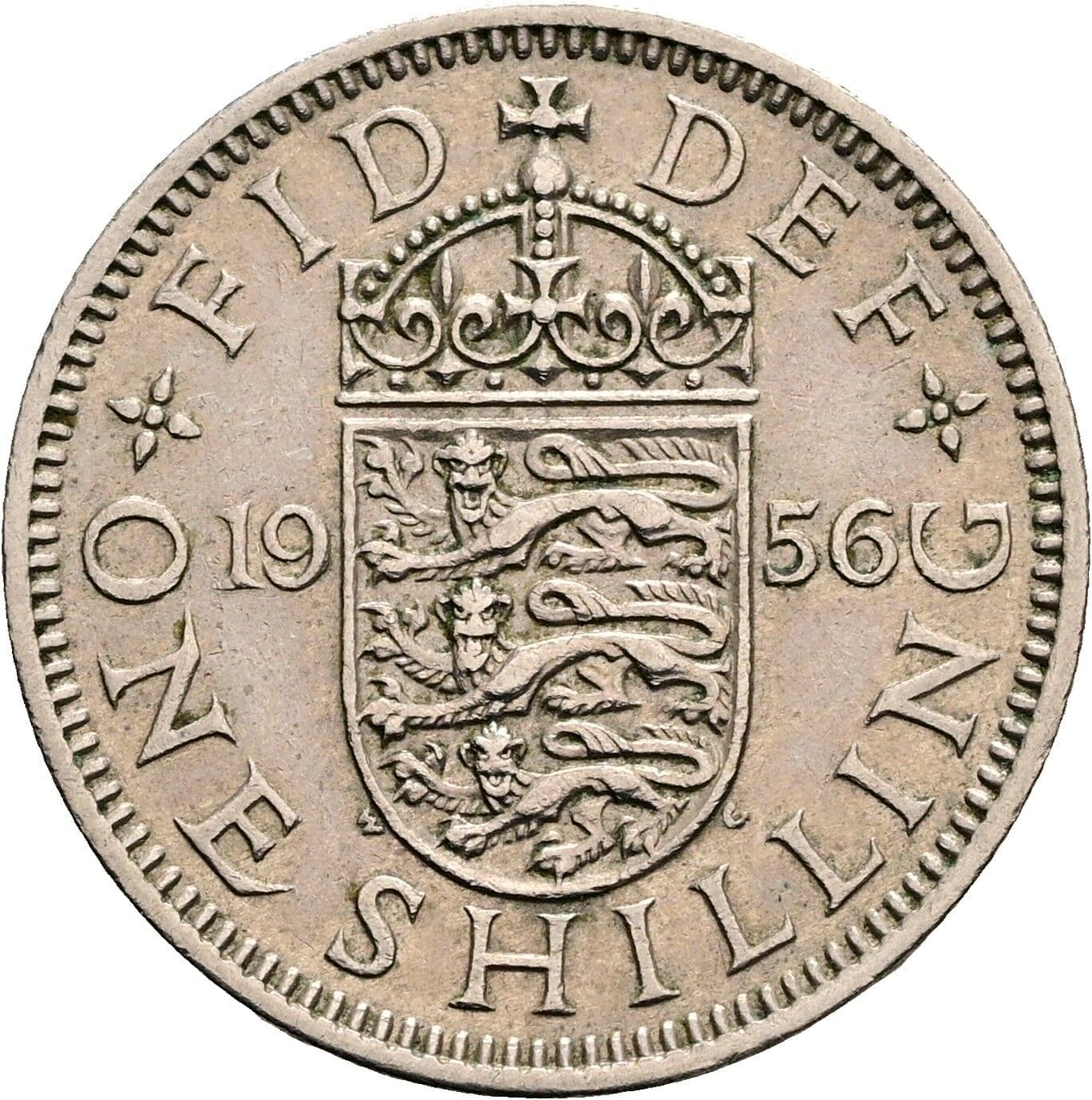 1 Shilling Elisabeth II. 1952-2022 1956 – Rückseite