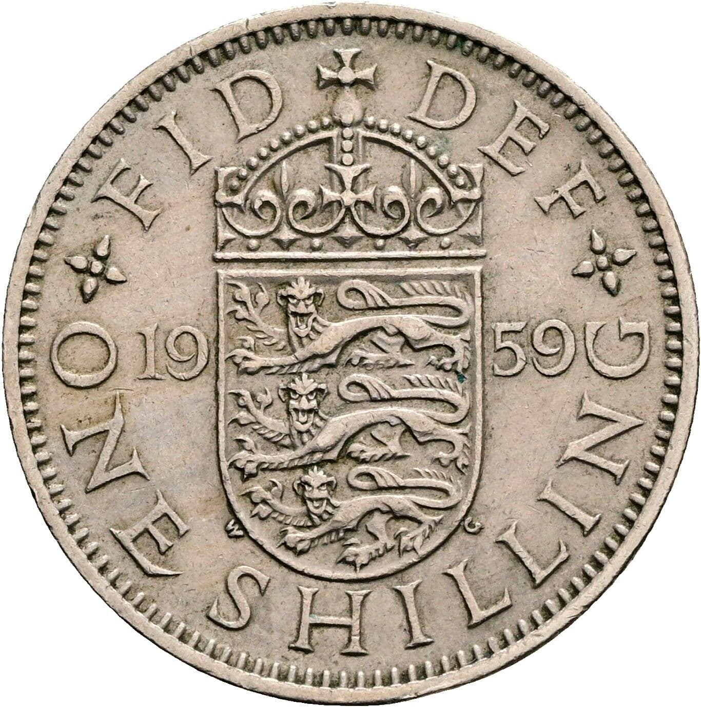 1 Shilling Elisabeth II. 1952-2022 1959 – Rückseite