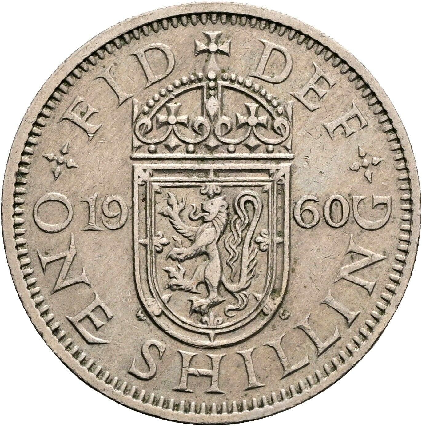 1 Shilling Elisabeth II. 1952-2022 1960 – Rückseite