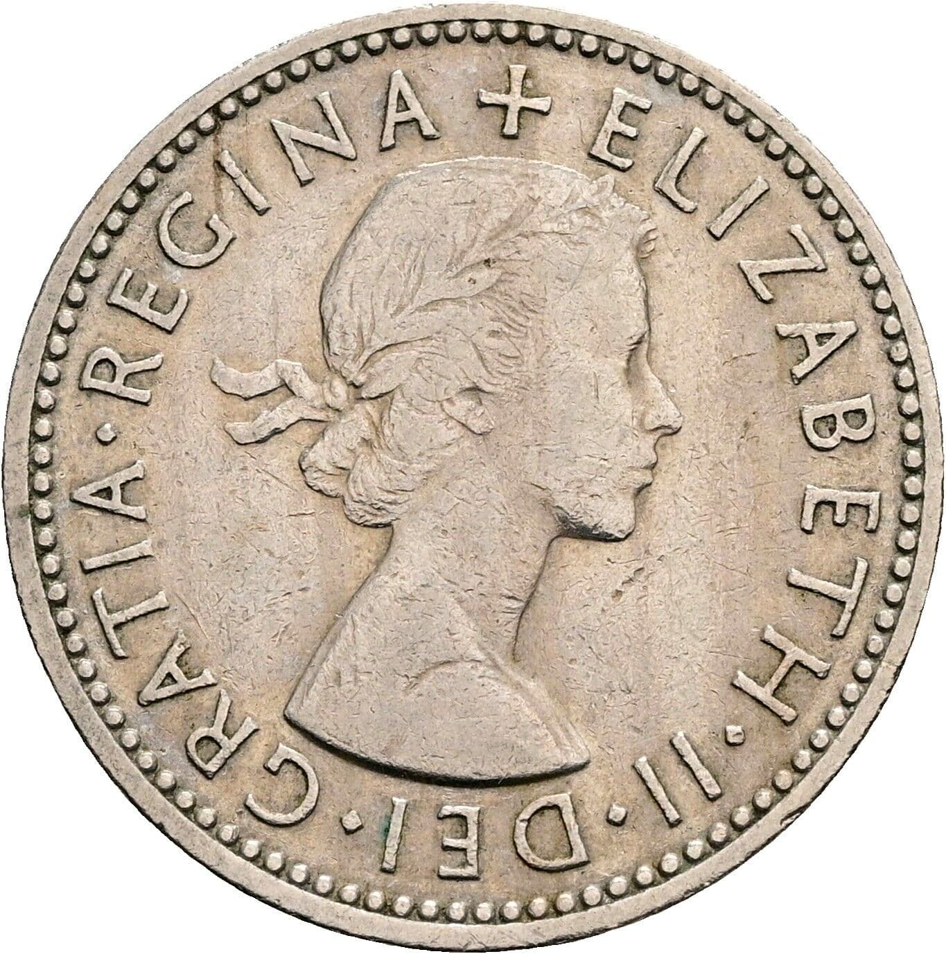 1 Shilling Elisabeth II. 1952-2022 1960 – Vorderseite
