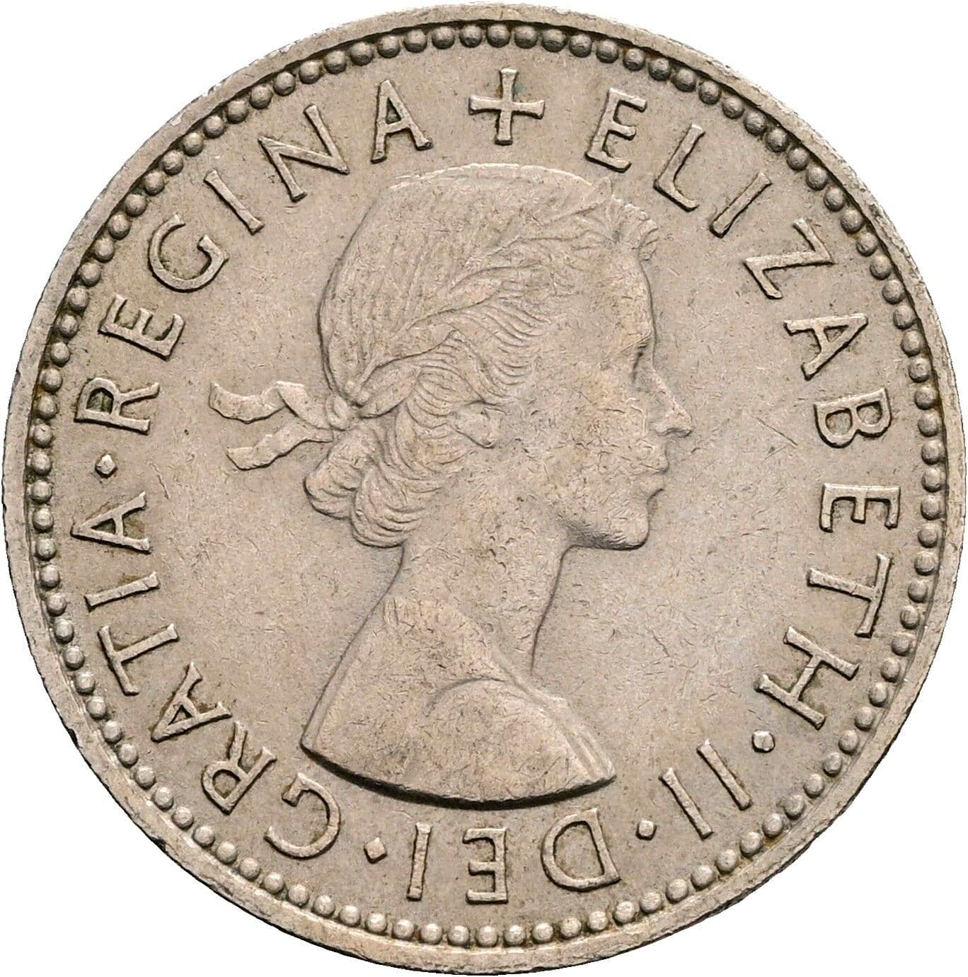 1 Shilling Elisabeth II. 1952-2022 1958 – Vorderseite