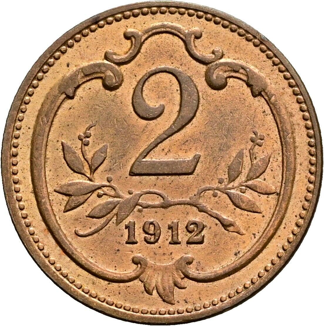 2 Heller Franz Joseph I. 1848-1916 1912 – Vorderseite