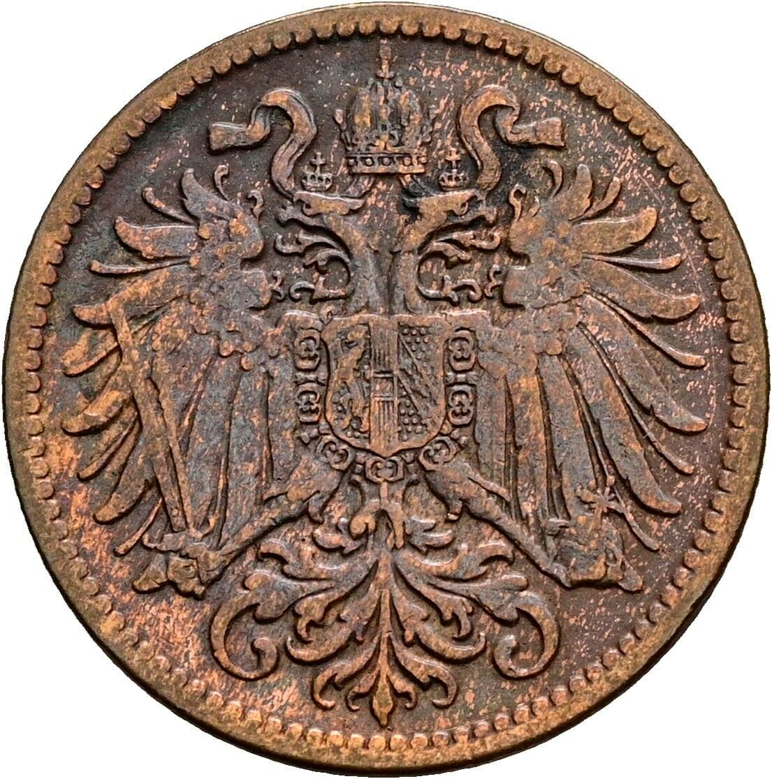 2 Heller Franz Joseph I. 1848-1916 1909 – Rückseite