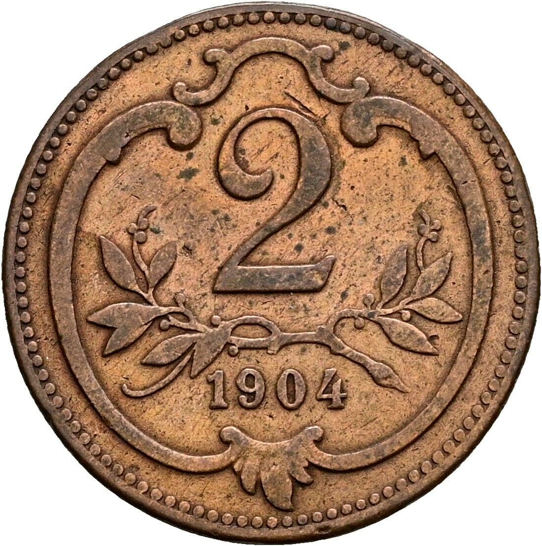 2 Heller Franz Joseph I. 1848-1916 1904 – Vorderseite