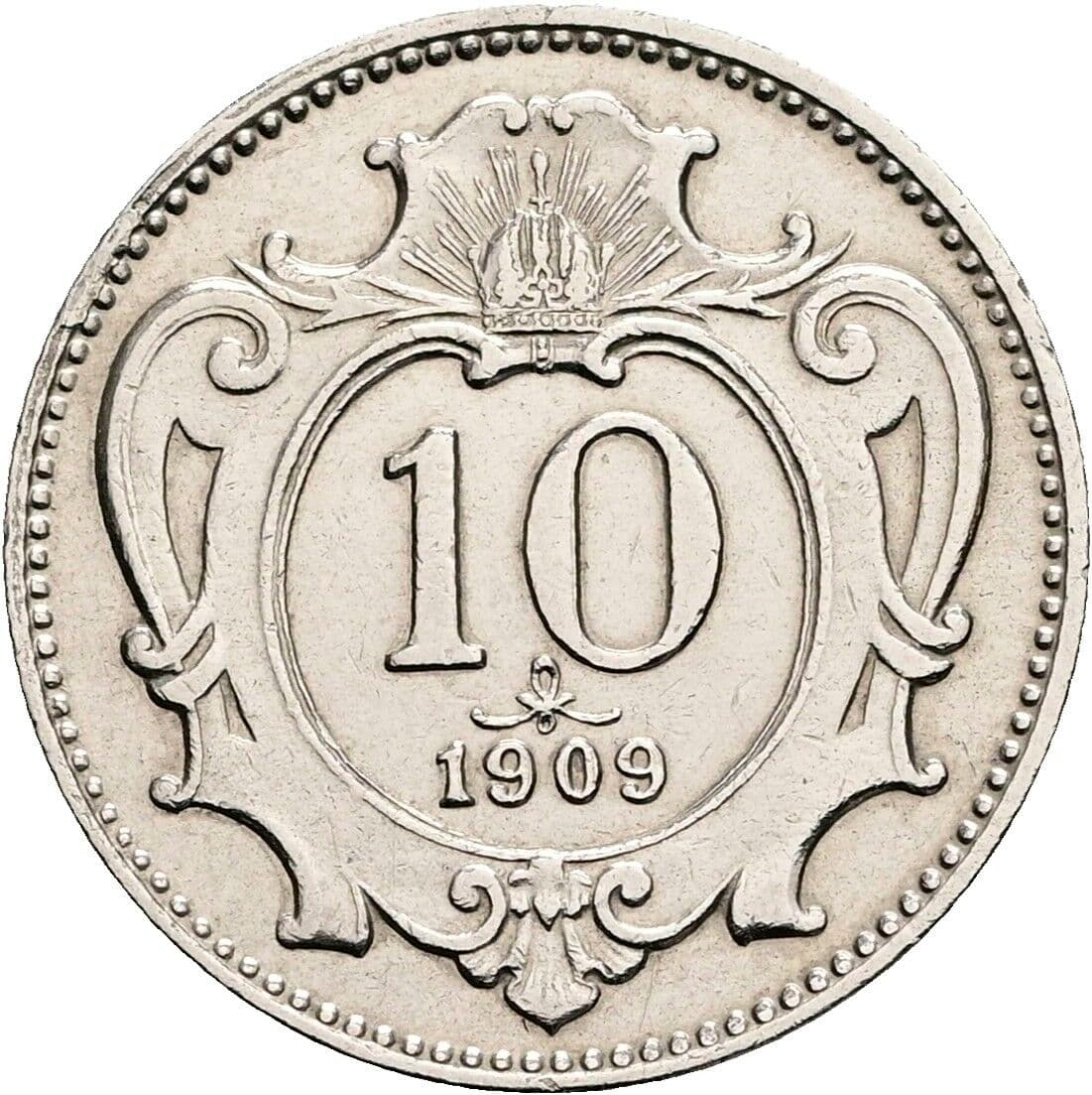 10 Heller Franz Joseph I. 1848-1916 1909 – Vorderseite