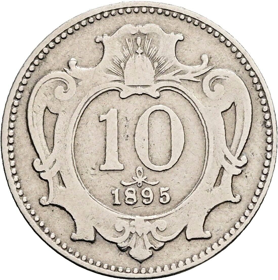 10 Heller Franz Joseph I. 1848-1916 1895 – Vorderseite