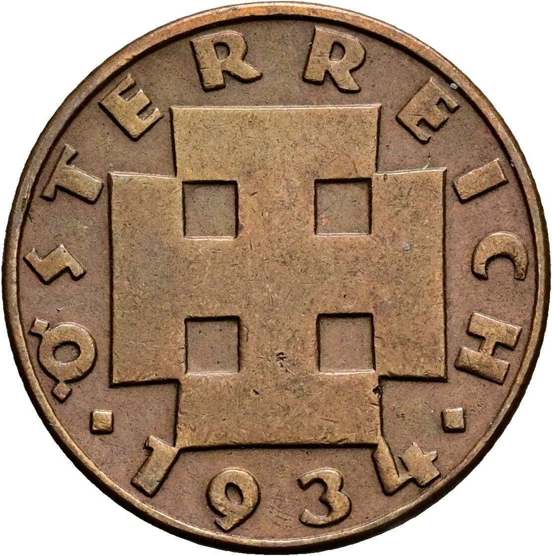 2 Groschen 1934 – Rückseite
