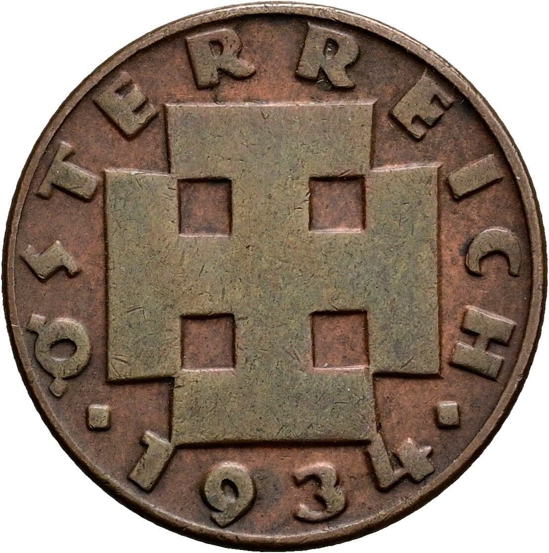 2 Groschen 1934 – Rückseite