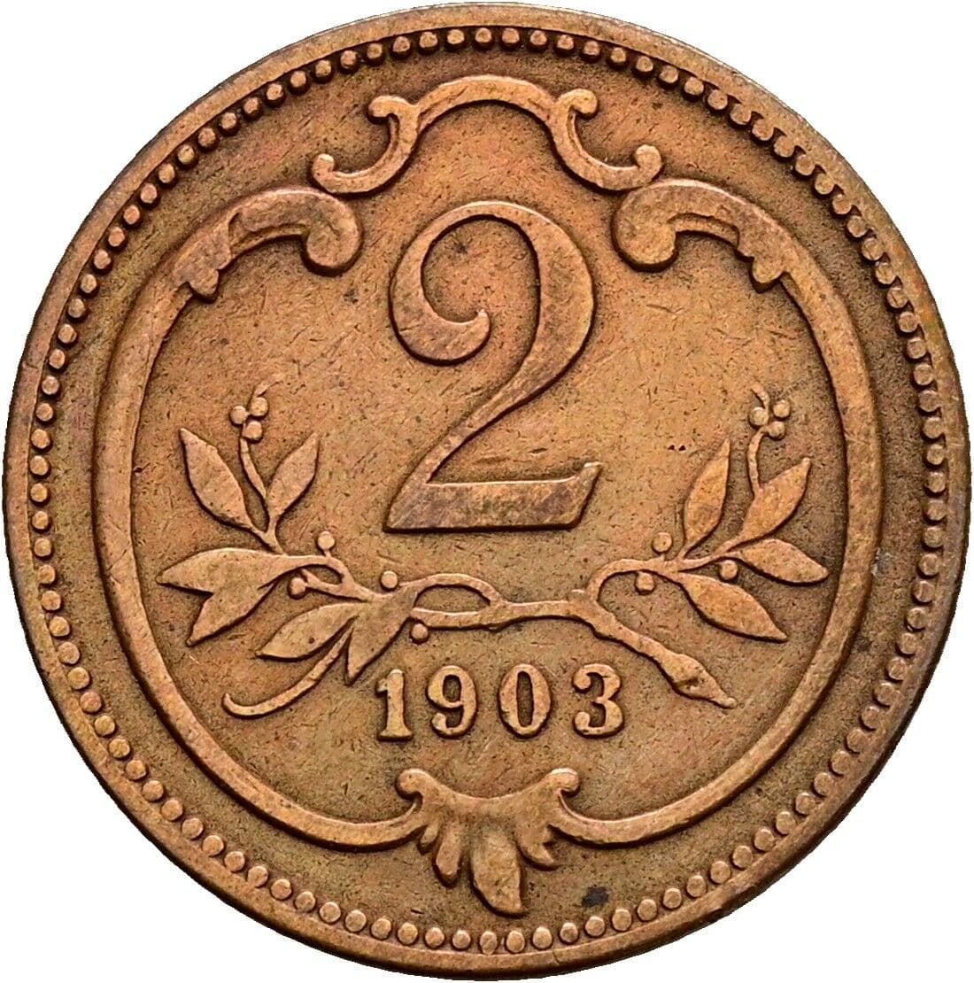 2 Heller Franz Joseph I. 1848-1916 1903 – Vorderseite