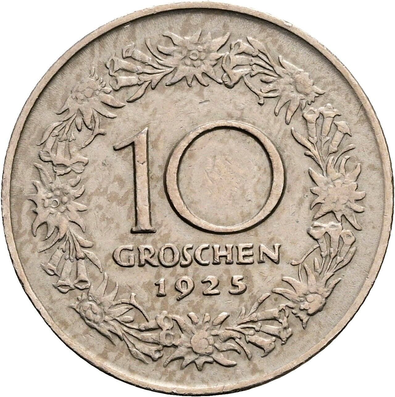 10 Groschen 1925 – Vorderseite