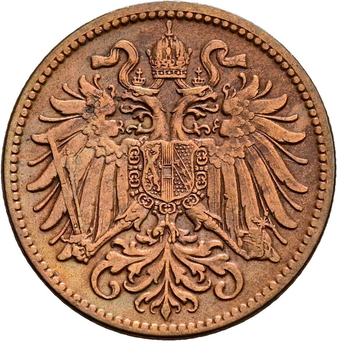 2 Heller Franz Joseph I. 1848-1916 1908 – Rückseite