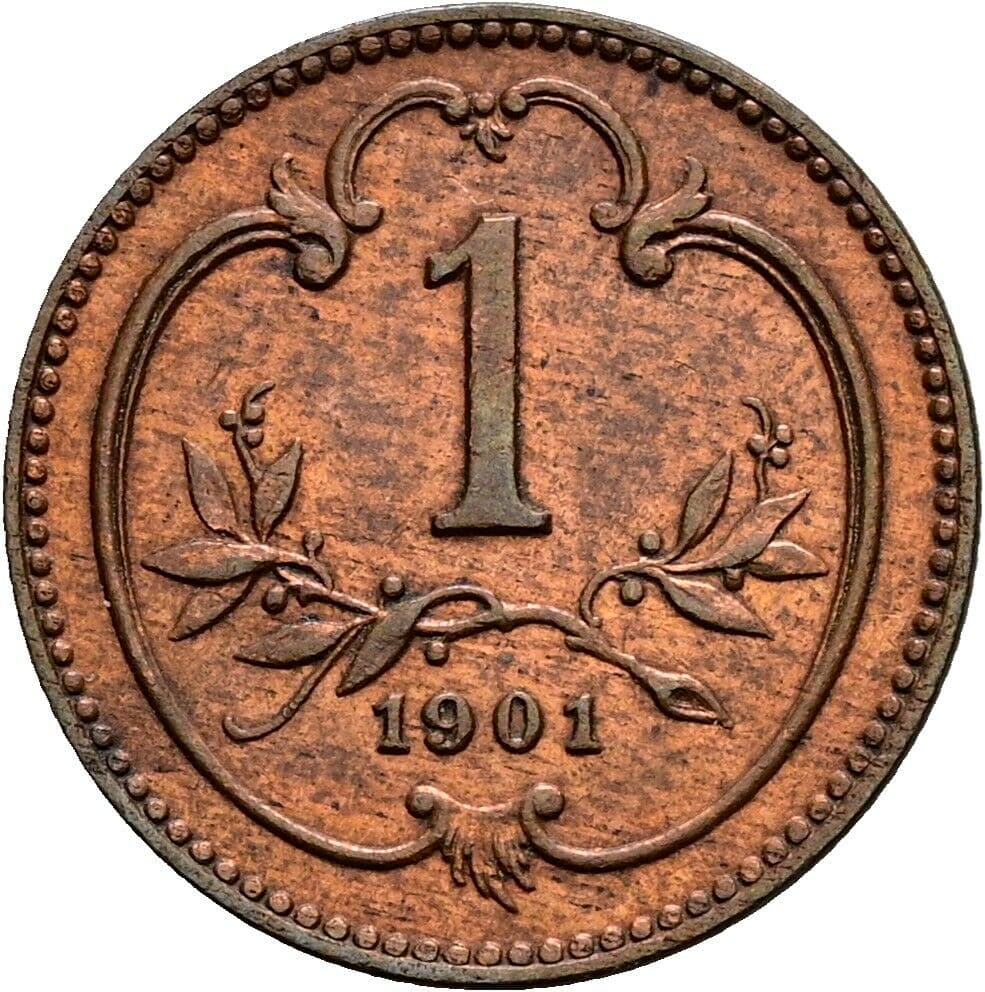 1 Heller Franz Joseph I. 1848-1916 1901 – Vorderseite